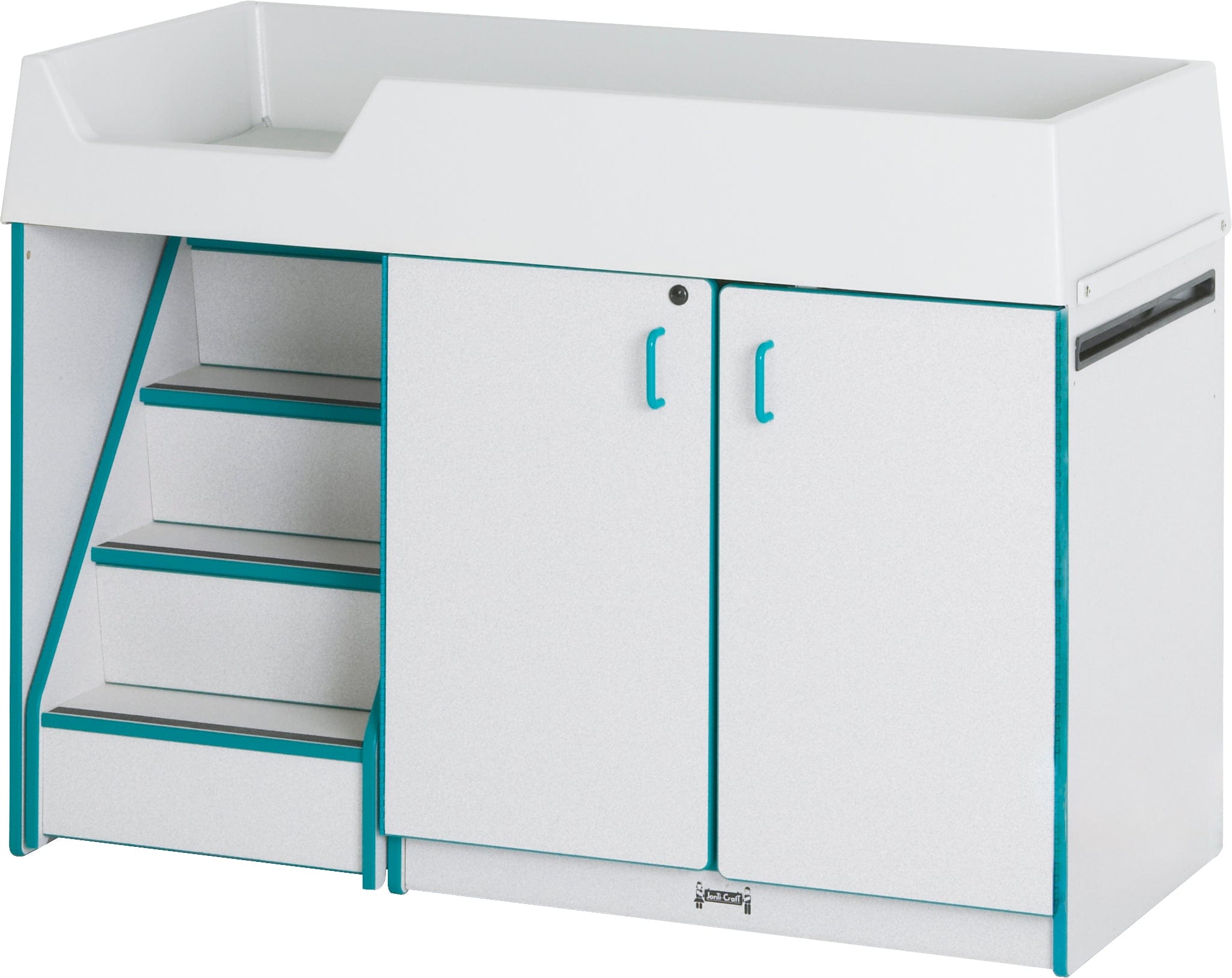 Rainbow Accents® Baby Diaper Changing Table with Safety Stairs - Perfect for Nursery, Daycare & Home Use