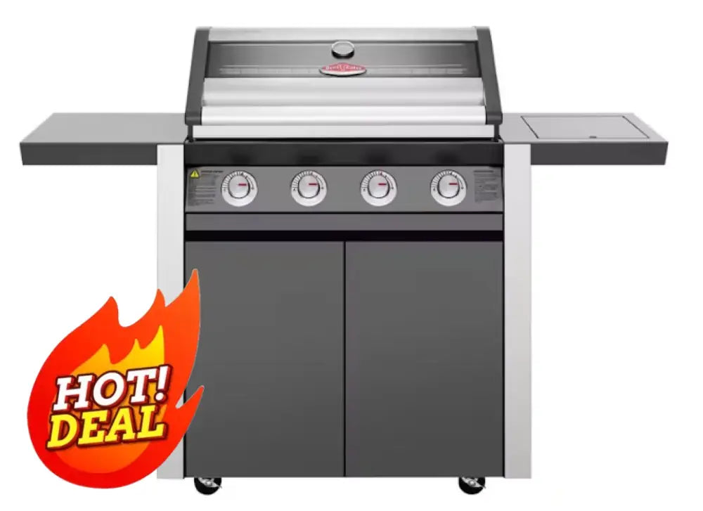 BeefEater BMG1641DA 1600 Series 4 Burner Gas Grill with Side Burner - Dark Grey (BBG1640DA/BTR1641DA) - Perfect for Backyard BBQs, Outdoor Cooking & Family Gatherings