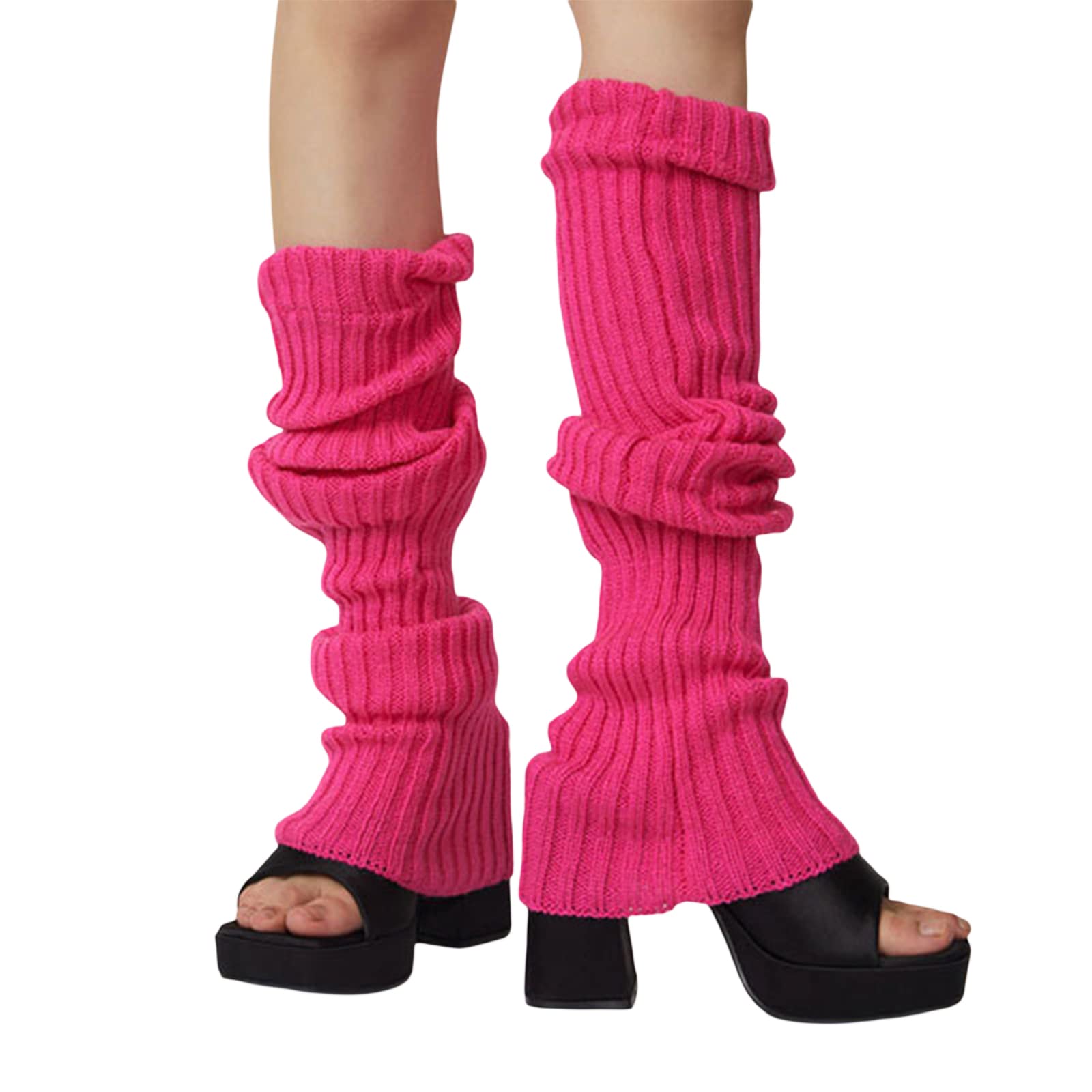 FeMereina Women's Lolita Knit Leg Warmers - Kawaii Winter Boot Socks for Cosplay & Fashion