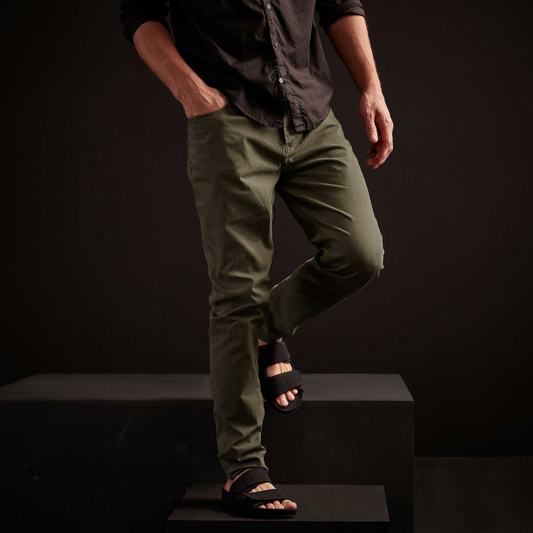 Brushed Twill 5 Pocket Pants for Men - Comfortable Casual Trousers in Old Whiskey Pigment | Perfect for Work, Travel & Everyday Wear