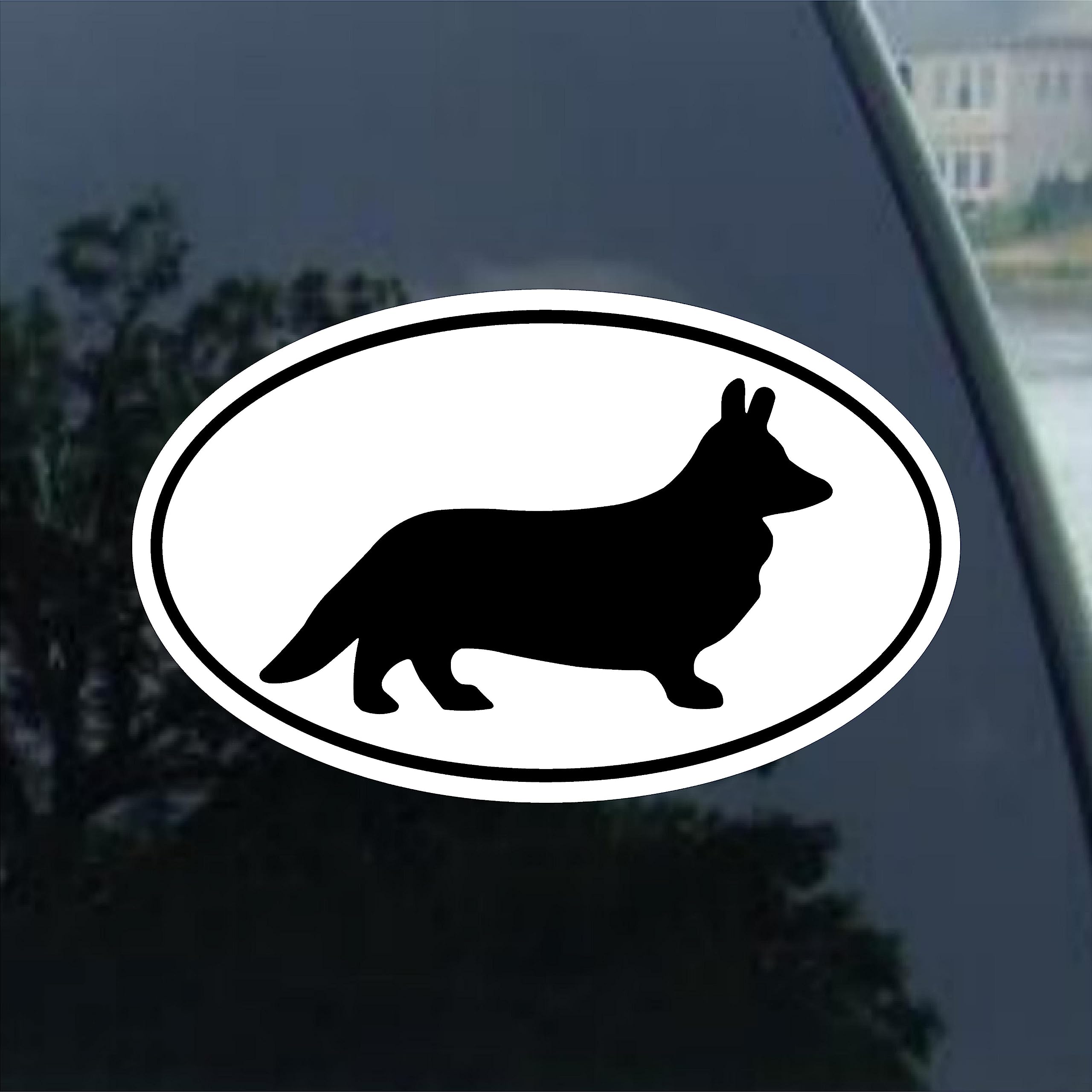 Cardigan Welsh Corgi Euro Oval Bumper Sticker - Waterproof Vinyl Decal for Cars, Laptops & Windows - Perfect for Pet Lovers & Corgi Enthusiasts
