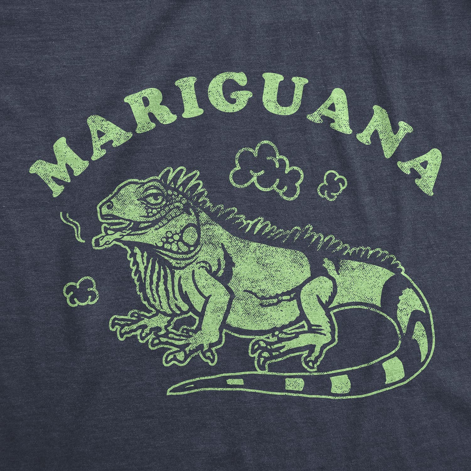 Funny 420 Marijuana Iguana Graphic Novelty T-Shirt for Men | Weed Pot Leaf Design | Casual Wear & Festival Outfit