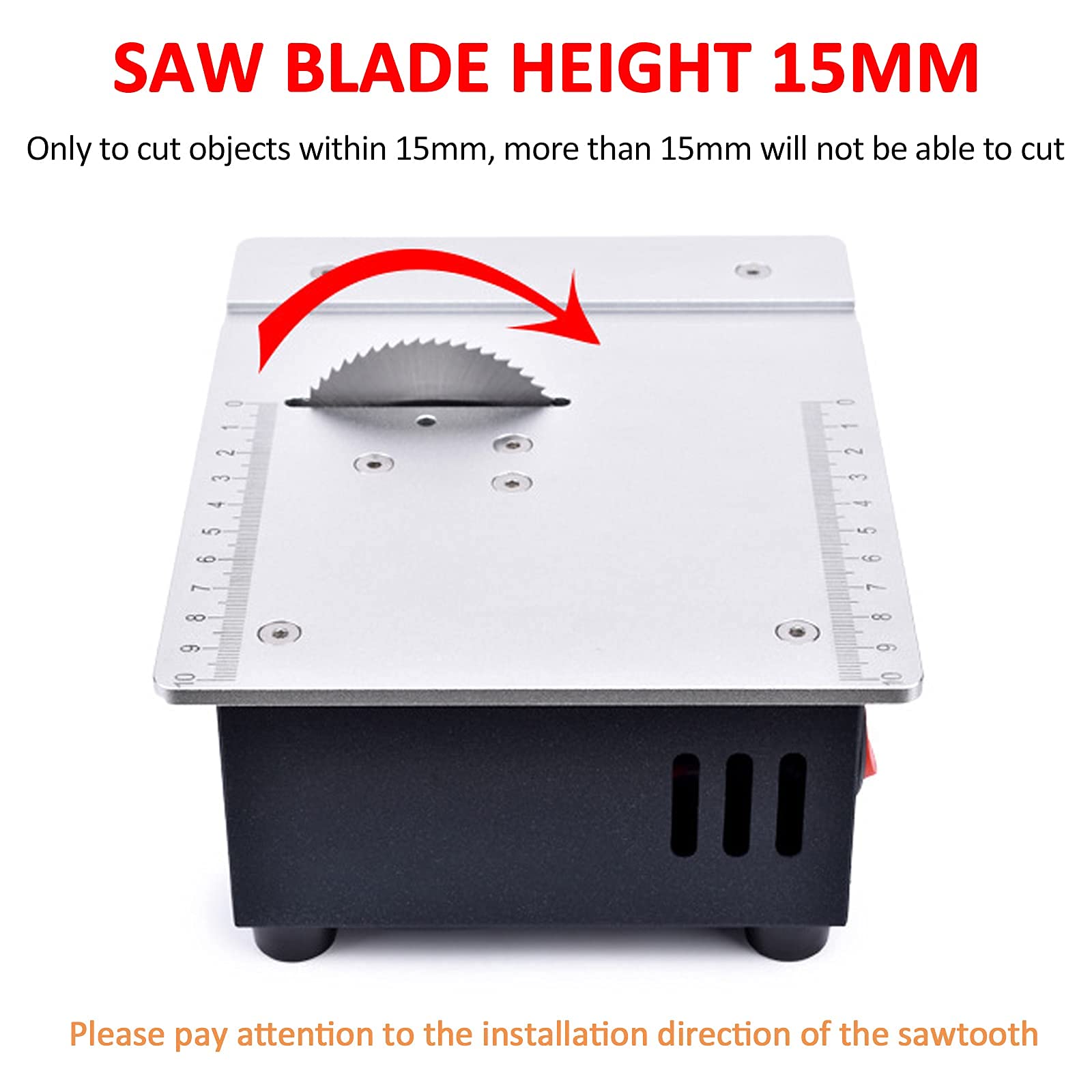 Mini Table Saw with 7-Speed & Miter Gauge - 5000RPM for DIY Woodworking