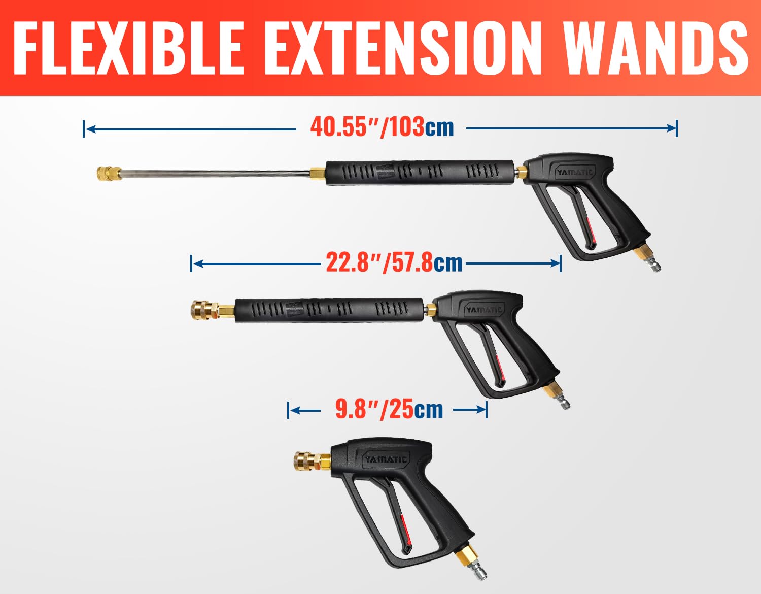 YAMATIC Pressure Washer Gun Wand with Swivel 3/8