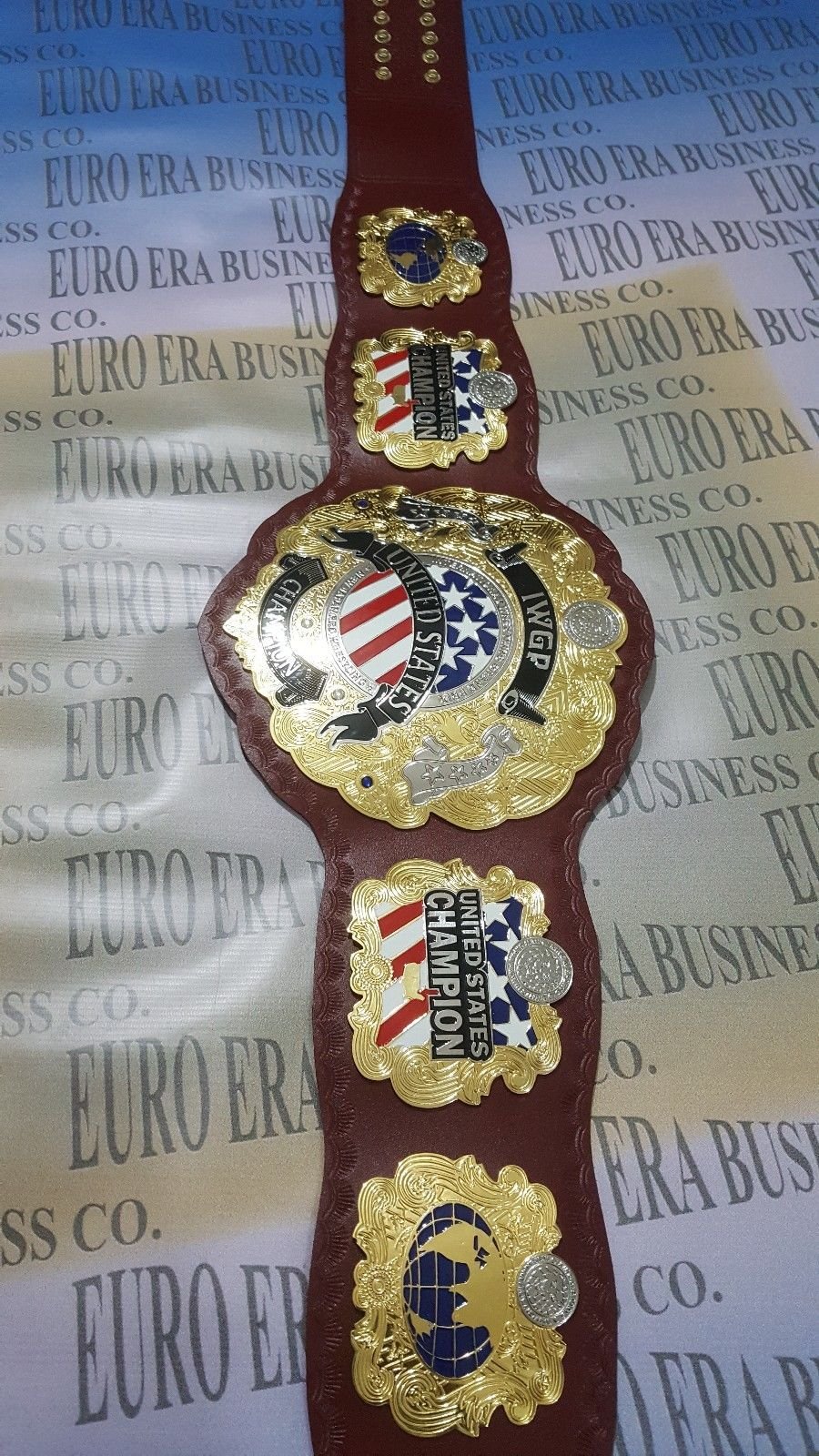Authentic Replica IWGP United States Championship Belt - Adult Size with Metal Plates - Perfect for Wrestling Fans, Collectors & Cosplay Events