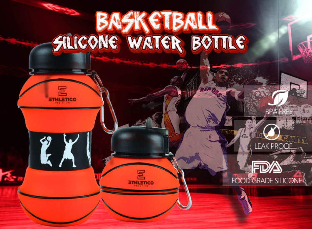 Collapsible Water Bottle 19oz - Leakproof Sports Bottle for Hiking, Gym & Travel