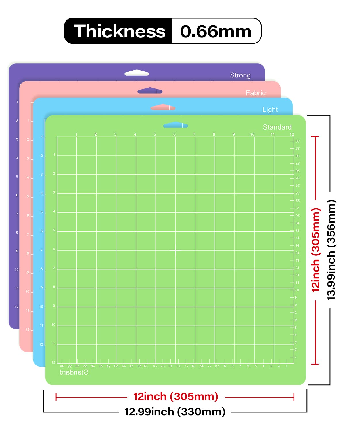 Premium 12-Pack 12x12 Cutting Mats for Cricut Maker 3, Maker, Explore 3, Air 2, Air & One - Sticky Grip Fabric Mats Replacement Accessories for Silhouette & Cricket - Perfect for DIY Crafts, Scrapbooking & Card Making Projects