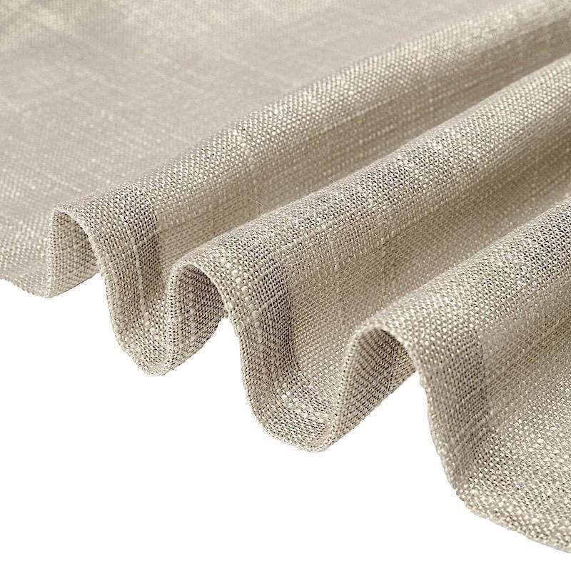 2 Pack 52x108 Inch Faux Linen Curtain Panels with Chrome Grommets - Blackout Window Drapes for Living Room, Bedroom & Home Decor