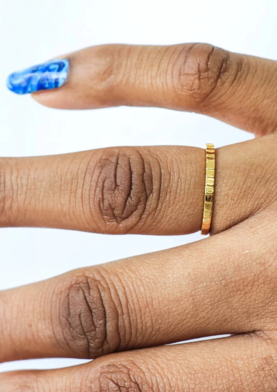 Horace Jewelry The Carreau Gold Ring for Women - Elegant 18K Gold Plated Fashion Ring for Daily Wear, Gift Giving & Special Occasions