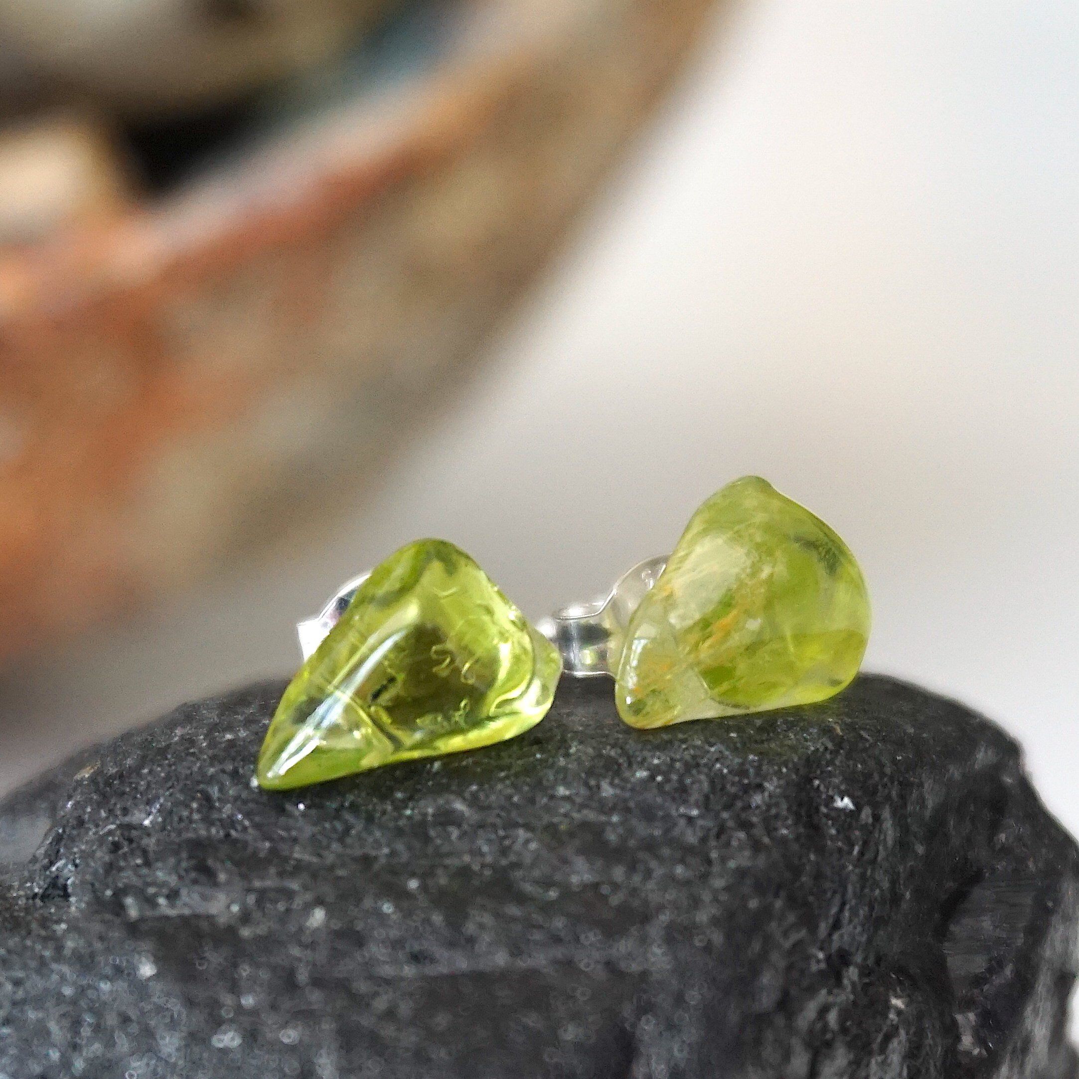 Peridot Stud Earrings - 14K Gold Post Earrings for Women | Perfect for Everyday Wear, Gifts & Special Occasions