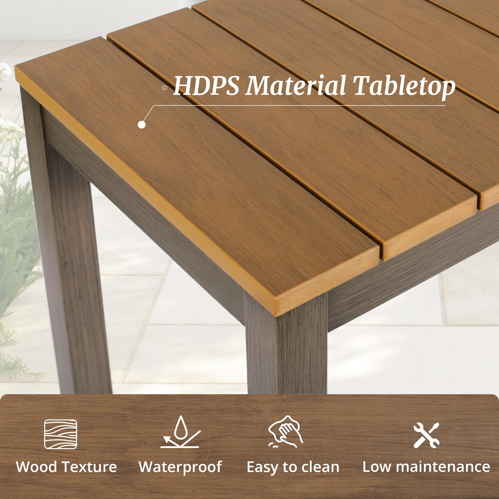 3-Piece Outdoor Bar Height Table and Chairs Set - 55