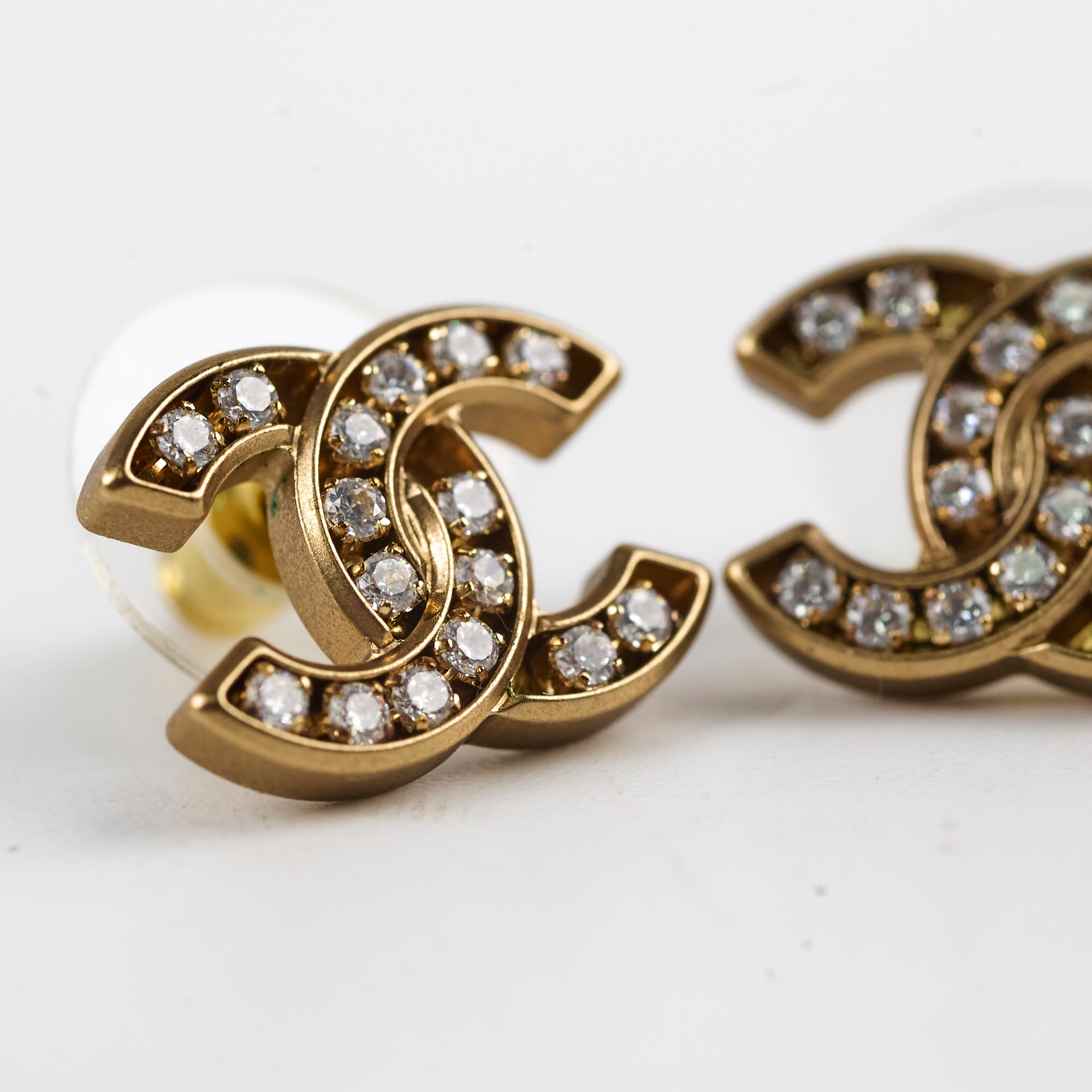 Chanel CC Logo Crystal Stud Earrings - Luxury Fashion Jewelry for Women, Perfect for Parties, Weddings & Special Occasions