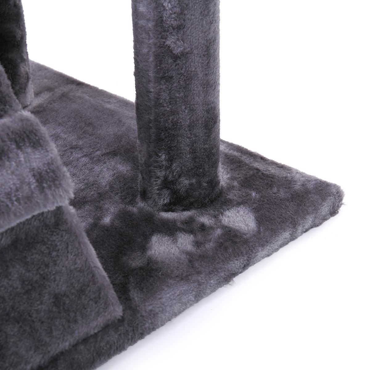 Premium Cat Tree Tower with Scratching Ball, Plush Cushion, Ladder & Condos - Multi-Level Indoor Cat Furniture for Play, Rest & Climbing (Gray) - Perfect for Small Spaces & Active Cats