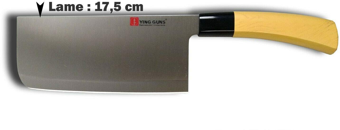 7 Inch Stainless Steel Meat Cleaver Knife - Ultra Sharp Chef Knife for Cutting, Slicing, Dicing Steak, Chicken, Cheese, Vegetables & Fruits - Perfect for Home Kitchen, BBQ, Camping & Professional Use (Model EZ628)