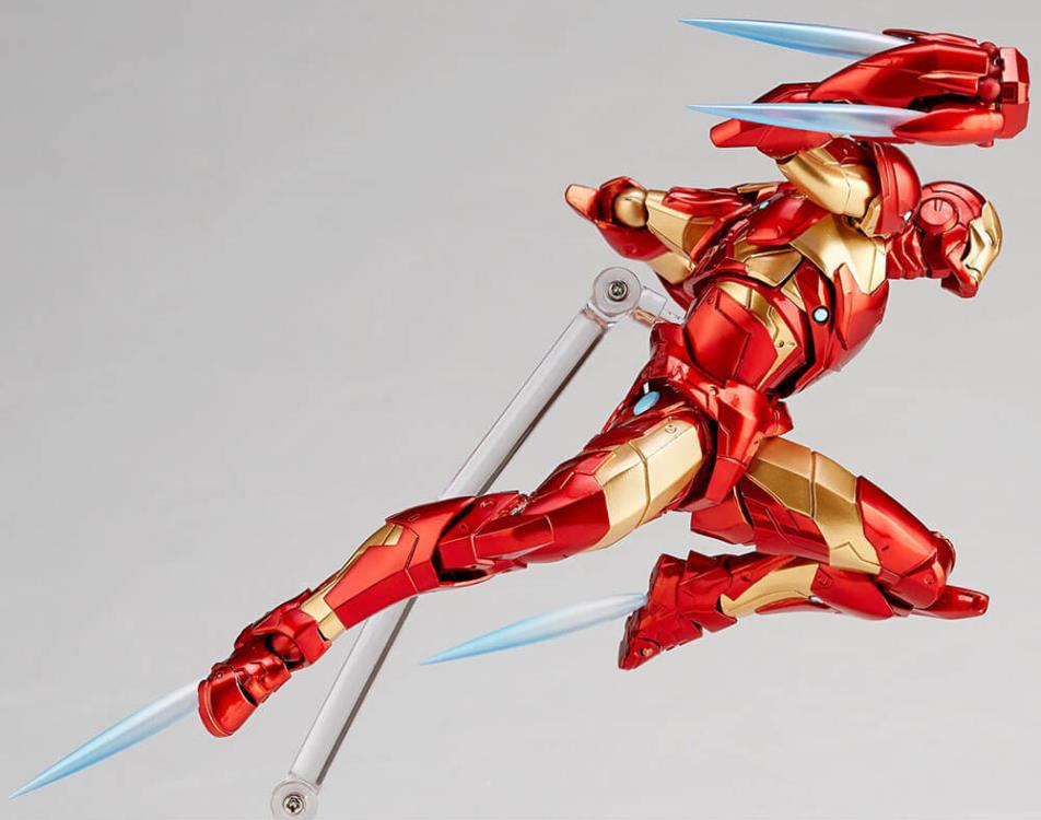 Amazing Yamaguchi Revoltech No. 013 Iron Man Bleeding Edge Armor Action Figure - Highly Articulated Collectible for Marvel Fans & Display Cases