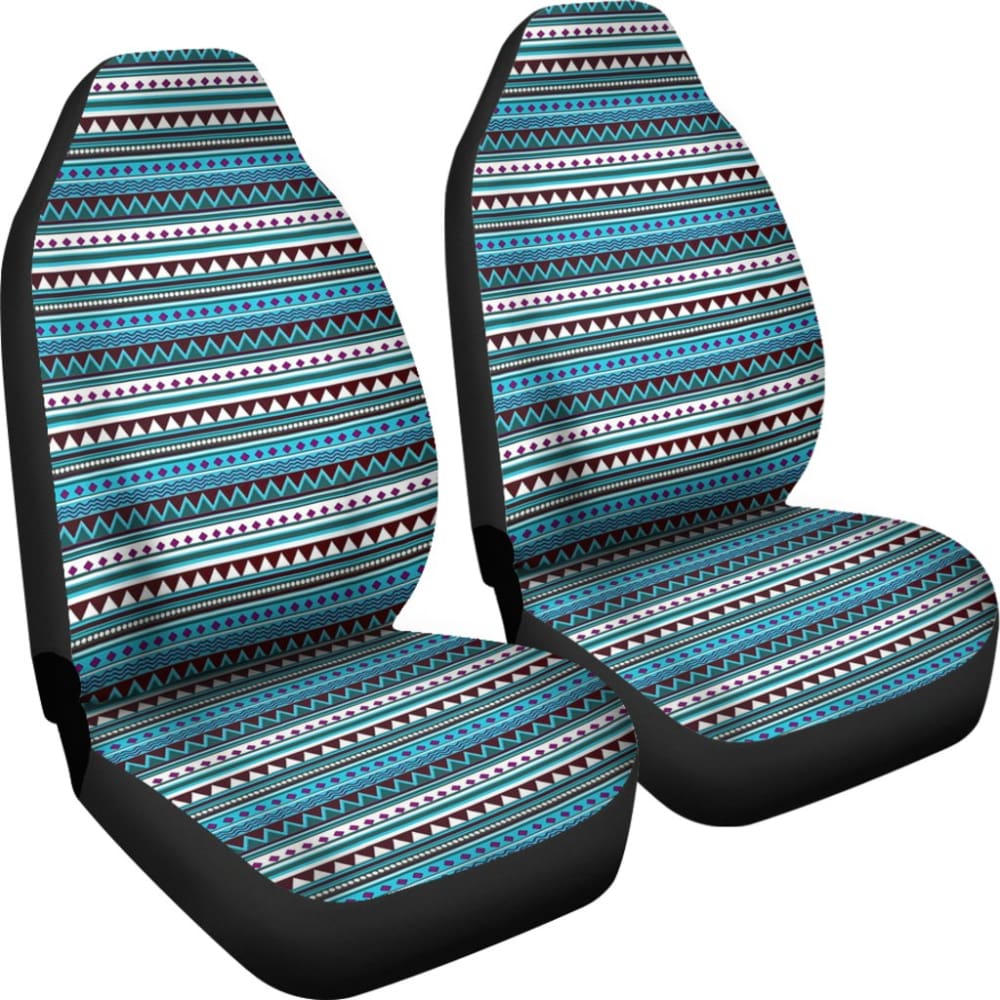 Premium Blue Aztec Pattern Car Seat Covers - Universal Fit for Cars, Trucks & SUVs - Stylish Protection for Road Trips & Daily Commutes