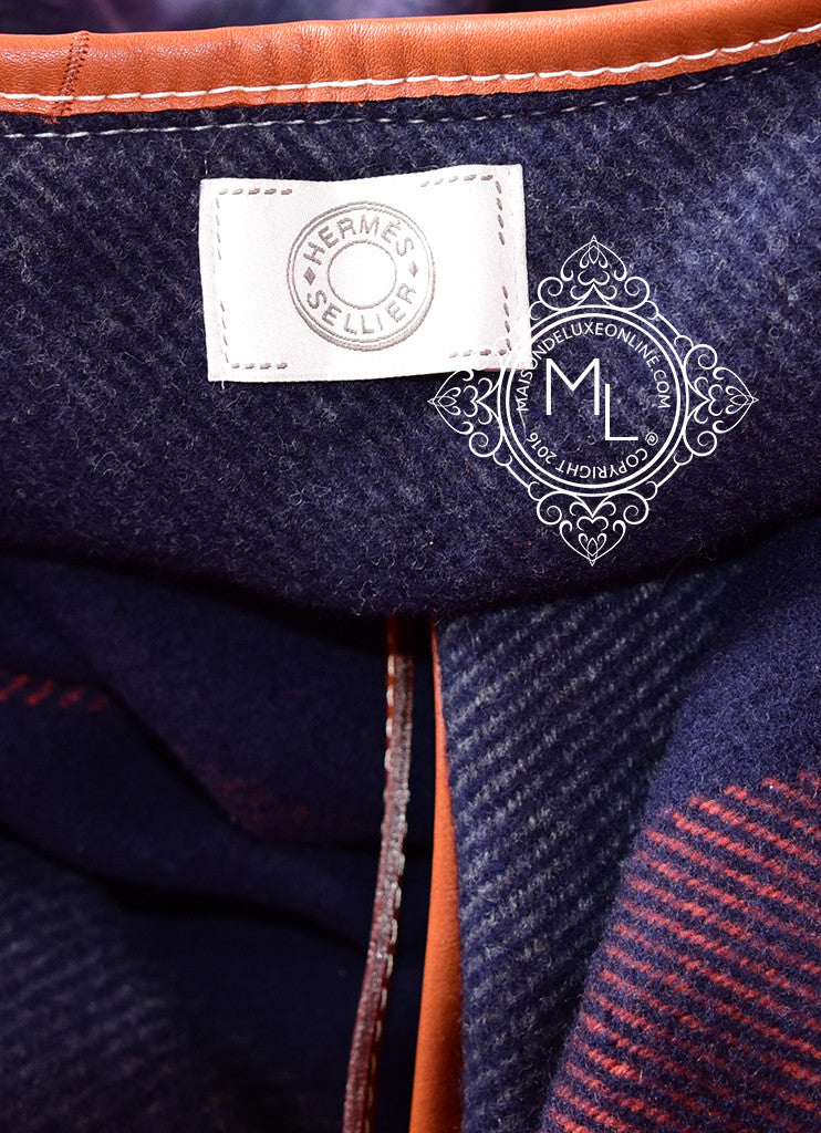 Hermes Blue Grey Rocabar Poncho Cape Shawl Top - Luxury Cashmere Wrap for Women, Perfect for Evening Events, Travel & Winter Fashion