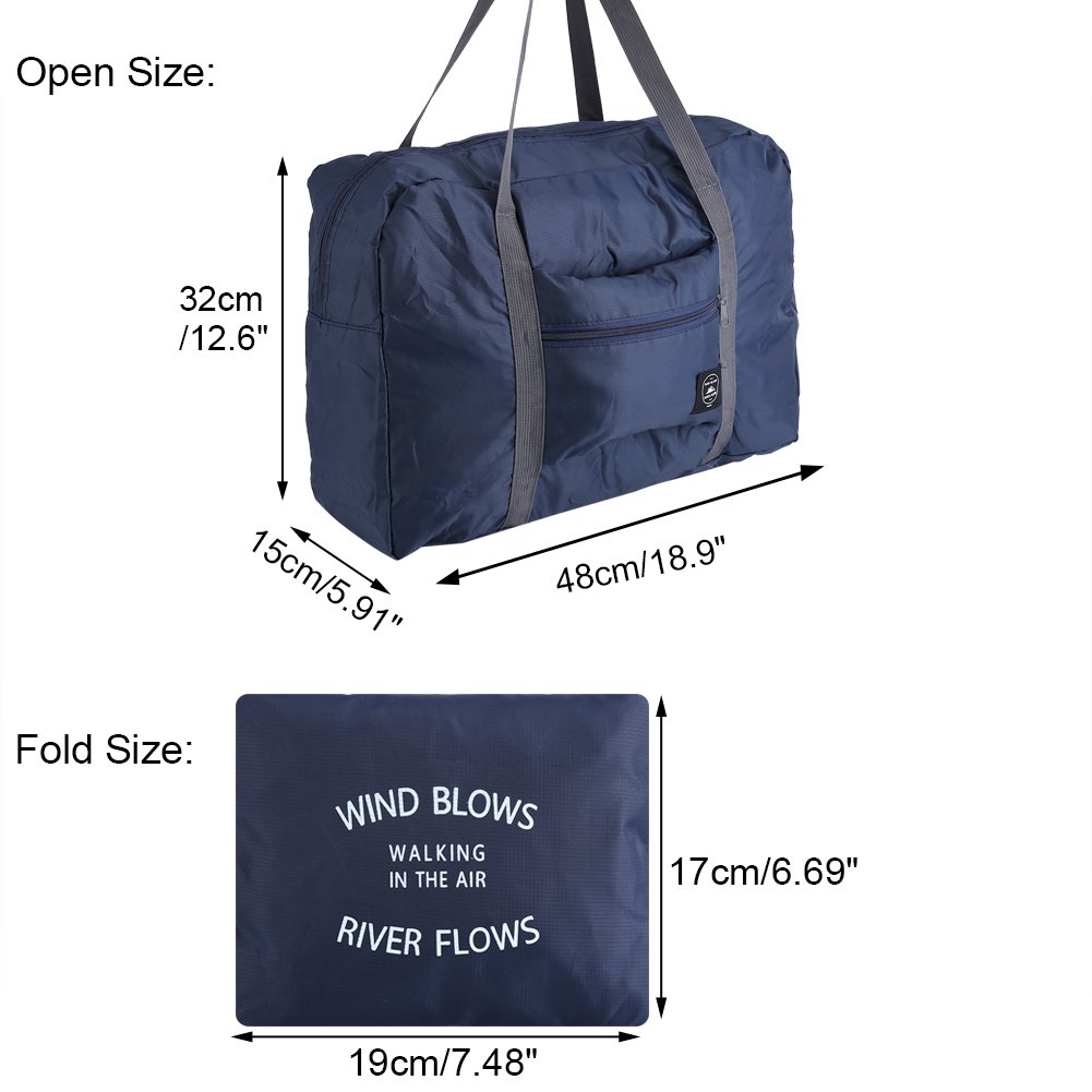 Foldable Duffle Bag for Travel, Gym & Sports - Lightweight Luggage Storage Organizer with Large Capacity - Dark Blue & Red Options - Perfect for Vacations, Workouts & Weekend Getaways