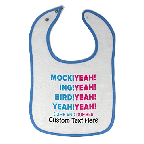 Custom Funny Humor Toddler & Baby Bibs with Burp Cloths - Cotton Feeding Accessories for Baby Girls & Boys (White/Blue, Personalized Text) - Perfect for Mealtime, Photo Shoots & Gift Giving
