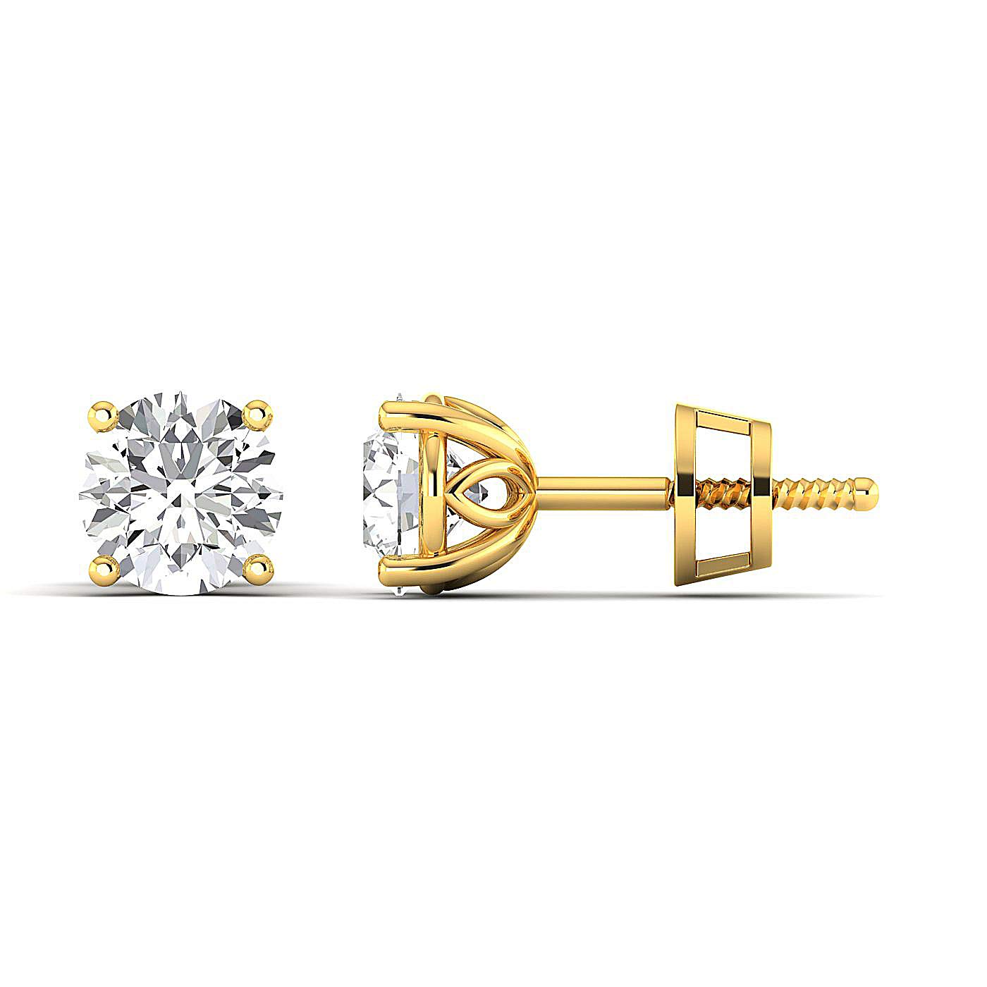 Moissanite Diamond Screw Back Earrings for Women - Round Cut, FG Color, VVS Clarity - Valentine's Day Gifts, Anniversary Jewelry & Special Occasion Present