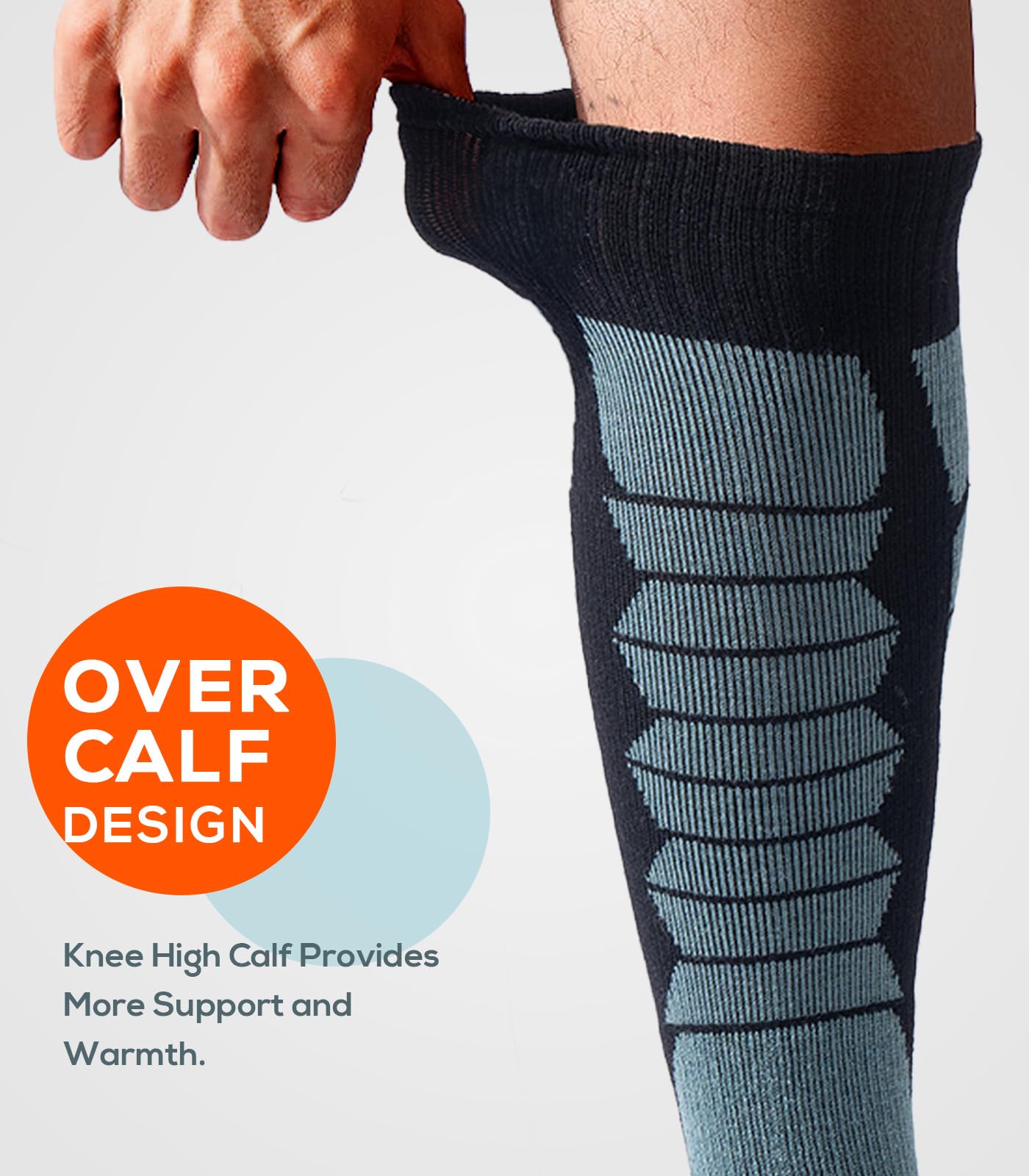 Premium Merino Wool Ski Socks for Men & Women - Thermal Over-the-Calf Winter Hiking Socks for Skiing, Snowboarding & Cold Weather Activities - Warm Breathable Outdoor Socks for Snow Sports & Winter Adventures
