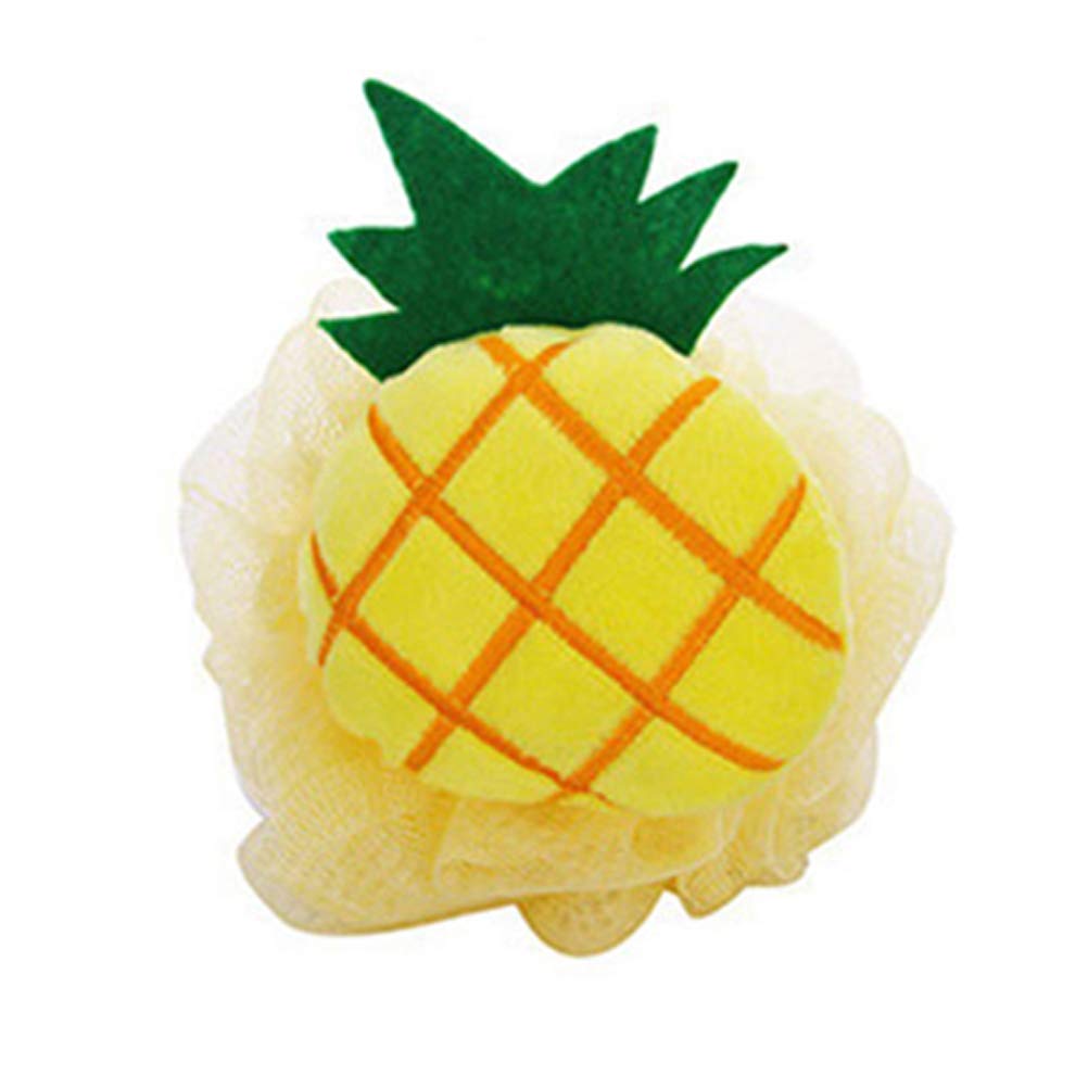 Lurrose 4-Pack Soft Bath Sponges - Cute Fruit Mesh Shower Pouf Ball for Women, Girls & Kids - Gentle Exfoliating Body Wash Scrubber for Bath, Shower & Spa Relaxation