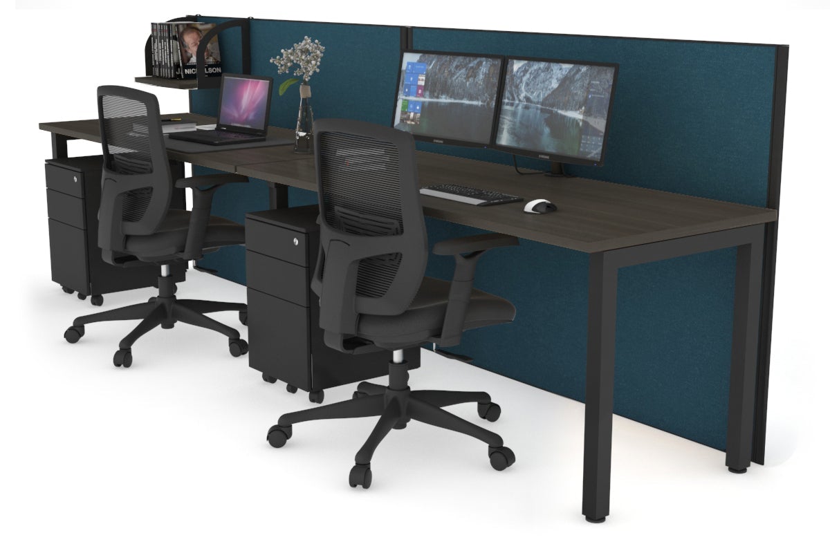 Horizon Quadro 2 Person Office Workstation with Square Legs - 1200L x 700W Dimensions - Perfect for Collaborative Workspaces & Shared Office Desks