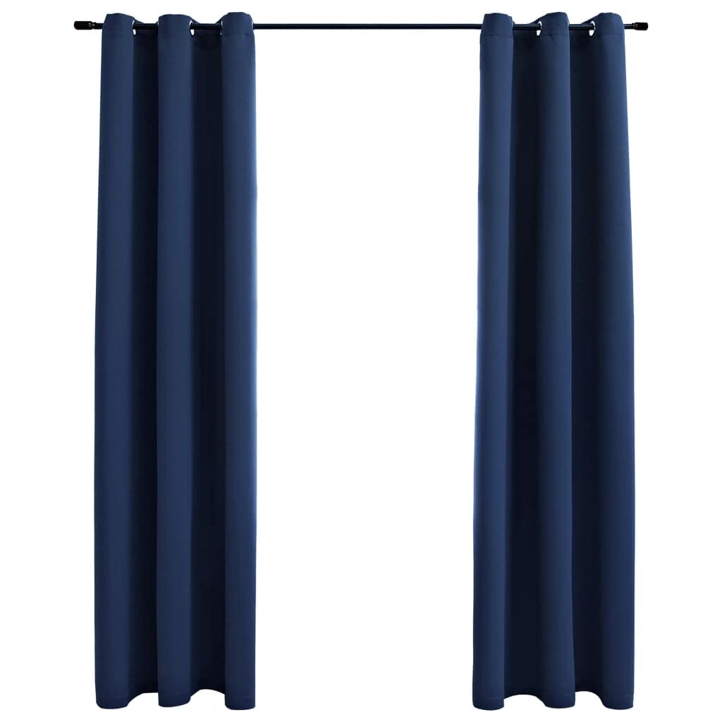 Blackout Curtains with Rings - 2 Panels Navy Blue 37x84 Inch Thermal Insulated Room Darkening Curtains for Bedroom, Living Room & Dining Room - Noise Reducing & Energy Saving Window Treatment for Better Sleep & Privacy