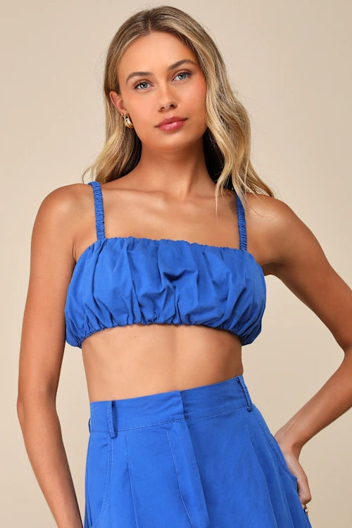 Elegant Blue Ombre Two-Piece Sleeveless Midi Dress for Women | Summer Beach Party & Vacation Outfit | Flowy Boho Chic Fashion