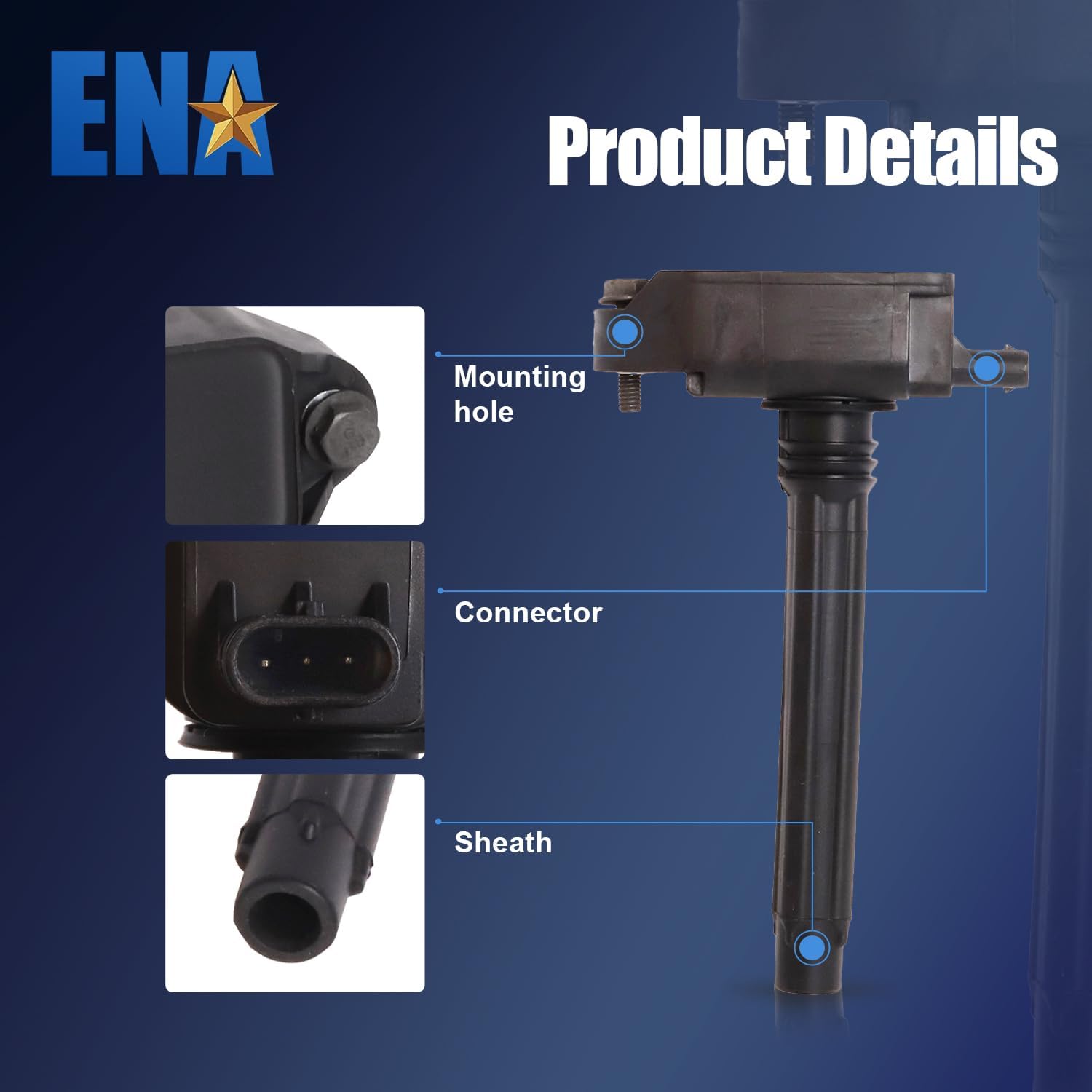 High Performance ENA Ignition Coil Pack - Compatible with Chrysler Pacifica, Voyager, Durango, Grand Cherokee & Wrangler - Replacement for 68223569AD & UF807 - Perfect for Engine Maintenance & Smooth Driving Experience