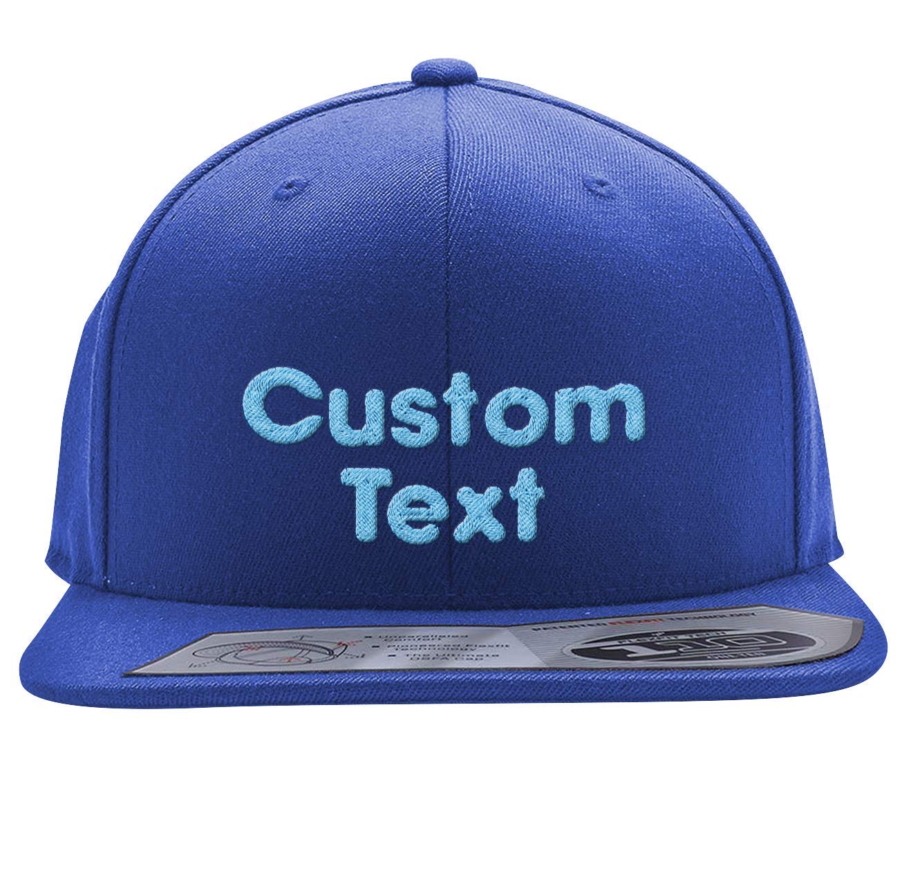 Custom Embroidered Flexfit 110F Structured Flat Bill Snapback Hat - Personalized Text Baseball Cap with Your Design | Perfect for Sports, Gifts & Fashion Accessories