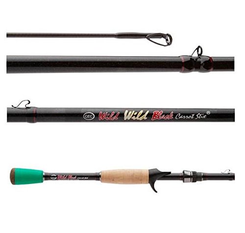 Carrot Stix 2Wild Black Cast Semi-Micro Guide Fishing Rod - Premium Lightweight Graphite Rod for Bass, Trout & Freshwater Fishing - Perfect for Casting Lures in Rivers, Lakes & Ponds