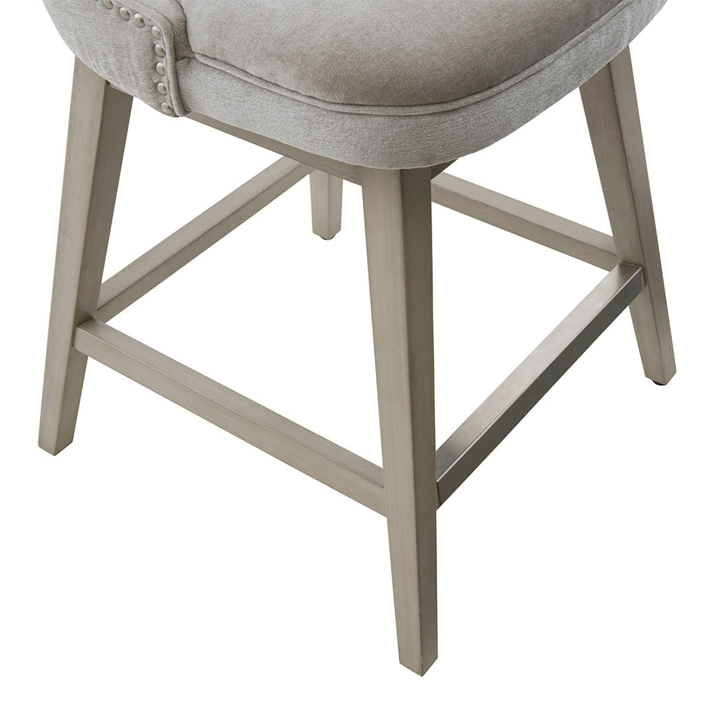 DTY Indoor Living Swivel Counter Stool - Adjustable Height Bar Stool with Padded Seat for Kitchen Island, Breakfast Nook & Home Bar - Comfortable Modern Dining Chair for Small Spaces