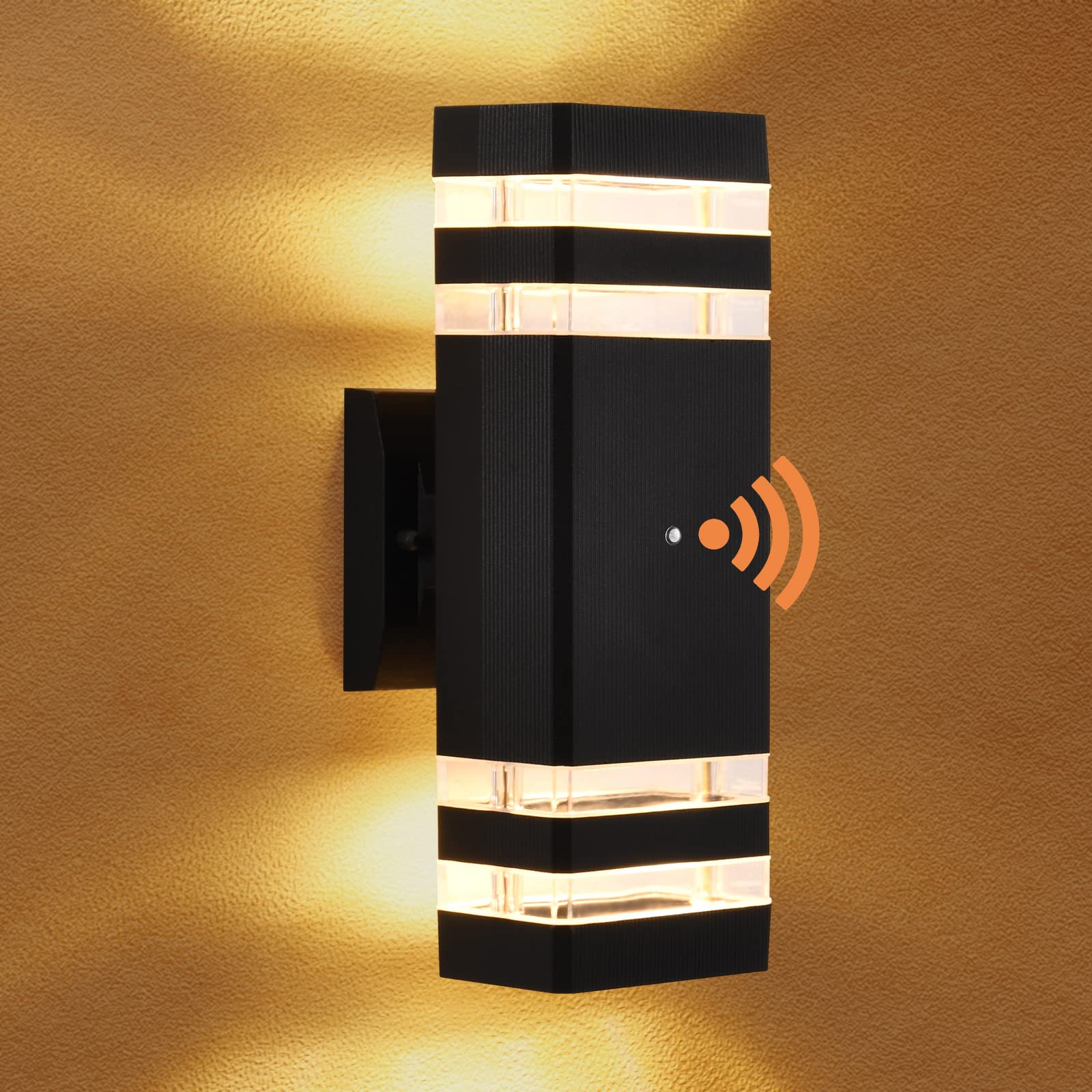 Dusk to Dawn Outdoor Wall Light Fixture - Waterproof Square Up/Down Porch Lights for House, Garage, Patio - Perfect for Nighttime Safety and Landscape Lighting