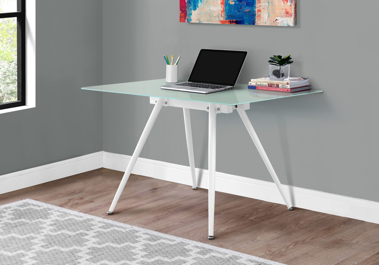 Premium White Vara Desk - Modern Home Office Desk for Remote Work & Study | Ergonomic Design for Comfort & Productivity
