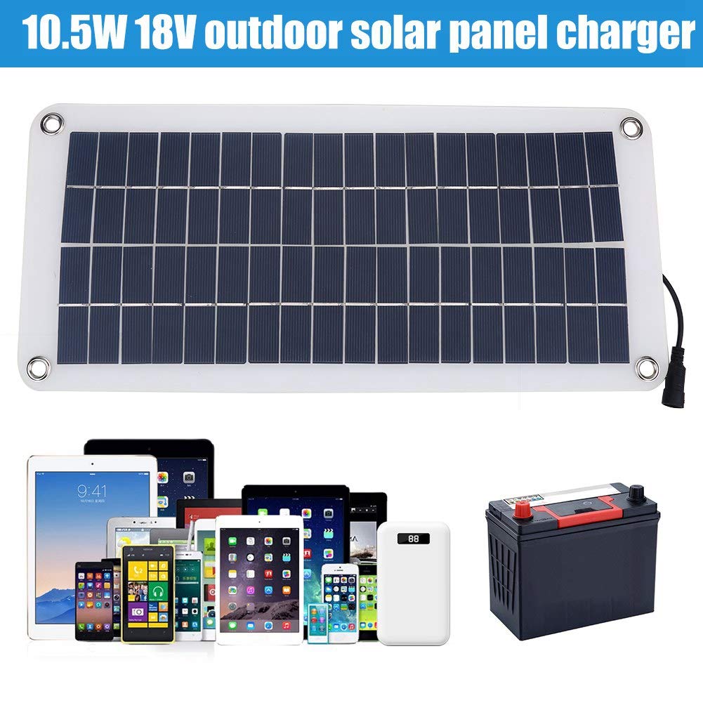 10.5W 18V Portable Solar Panel Charger - Waterproof Outdoor Solar Charger for Phones, Cars, Boats & Camping | Perfect for Emergency Power, RV Trips & Off-Grid Adventures