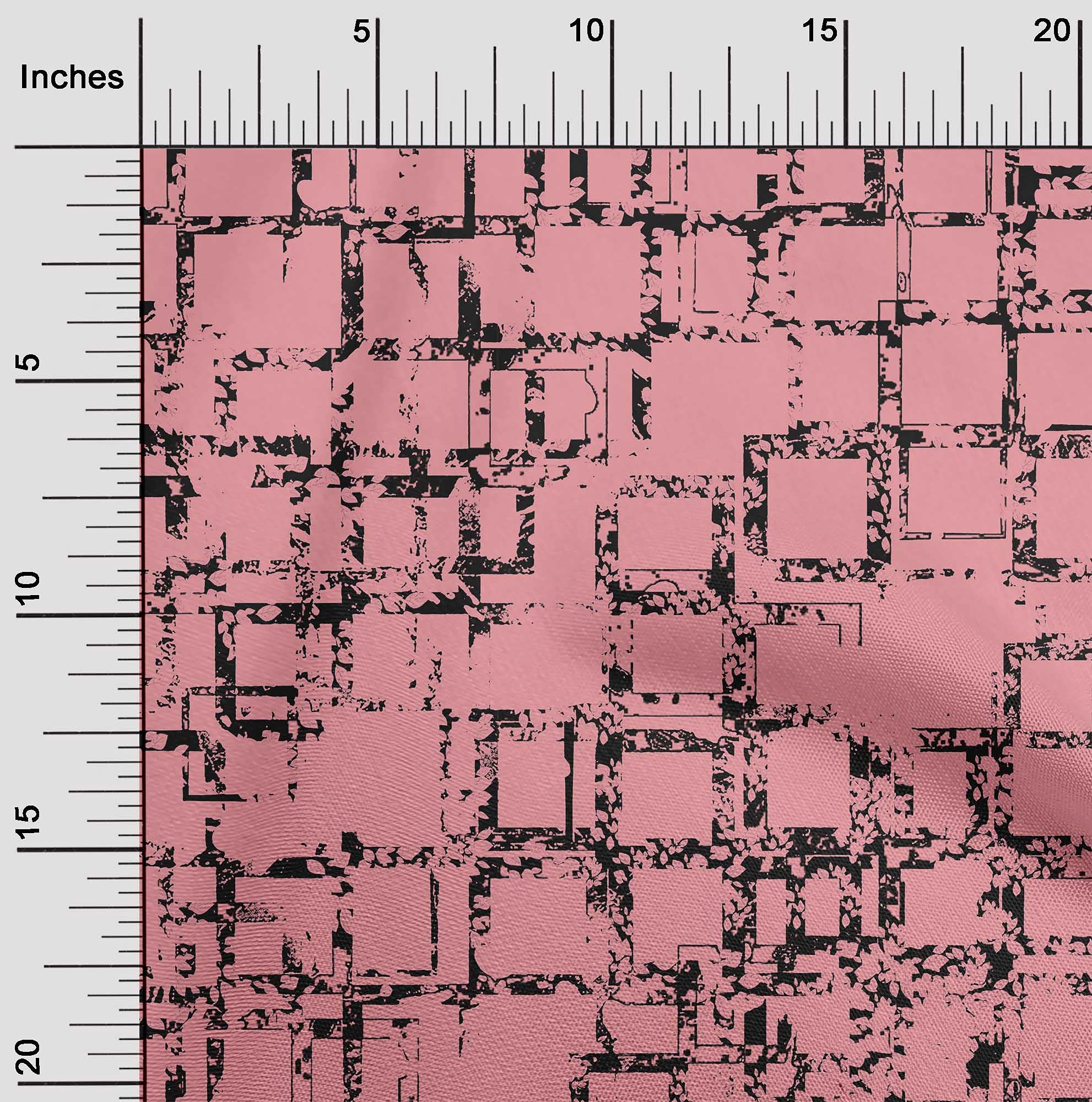 oneOone Rayon Medium Pink Geometric Print Fabric by The Yard - 56 Inch Wide Dress Material for DIY Fashion & Home Decor Projects