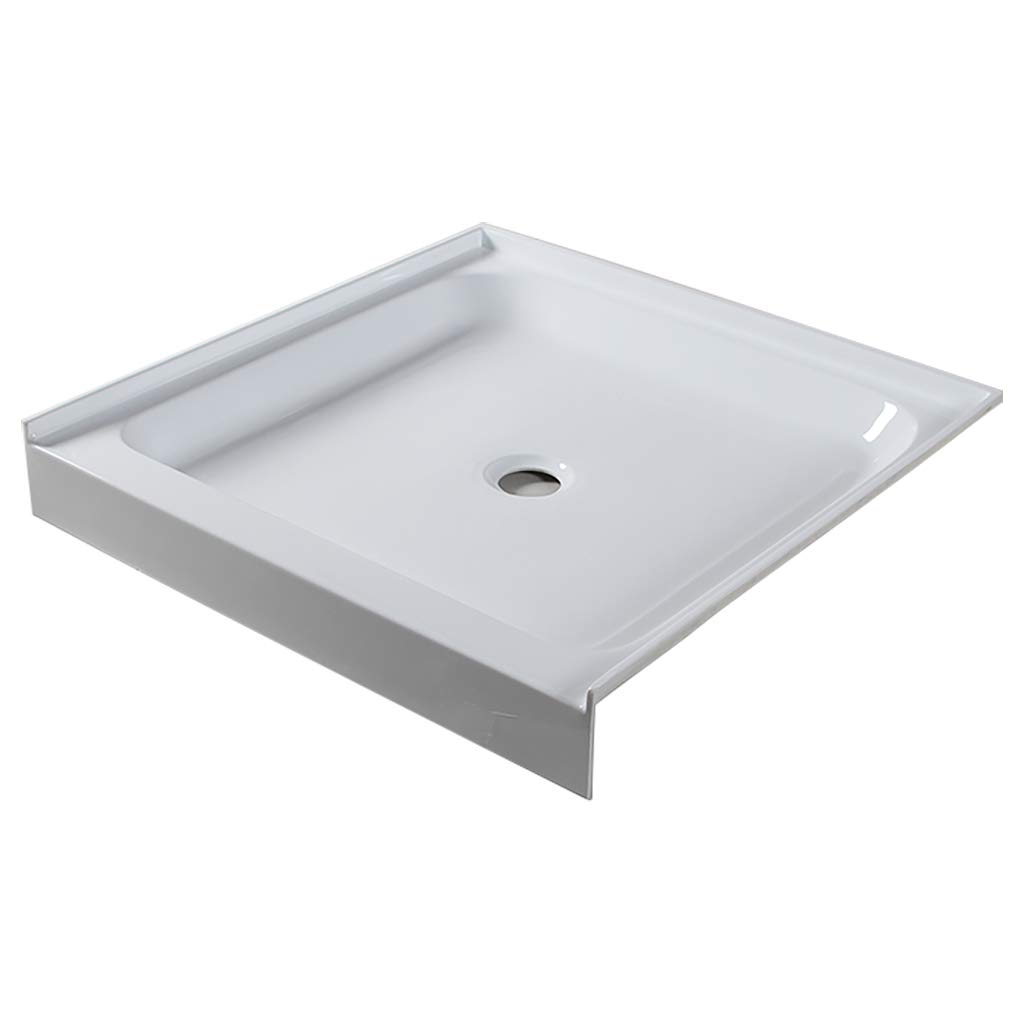 Westbrass SP3636WB-07 36x36 Inch 3-Wall Shower Pan with Solid Brass Center Drain & 4.25