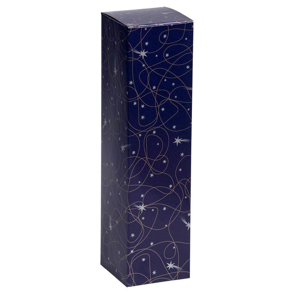 Purple Shooting Star Wine Boxes 3.25x3.25x13.25in - Gift Packaging for Parties & Weddings