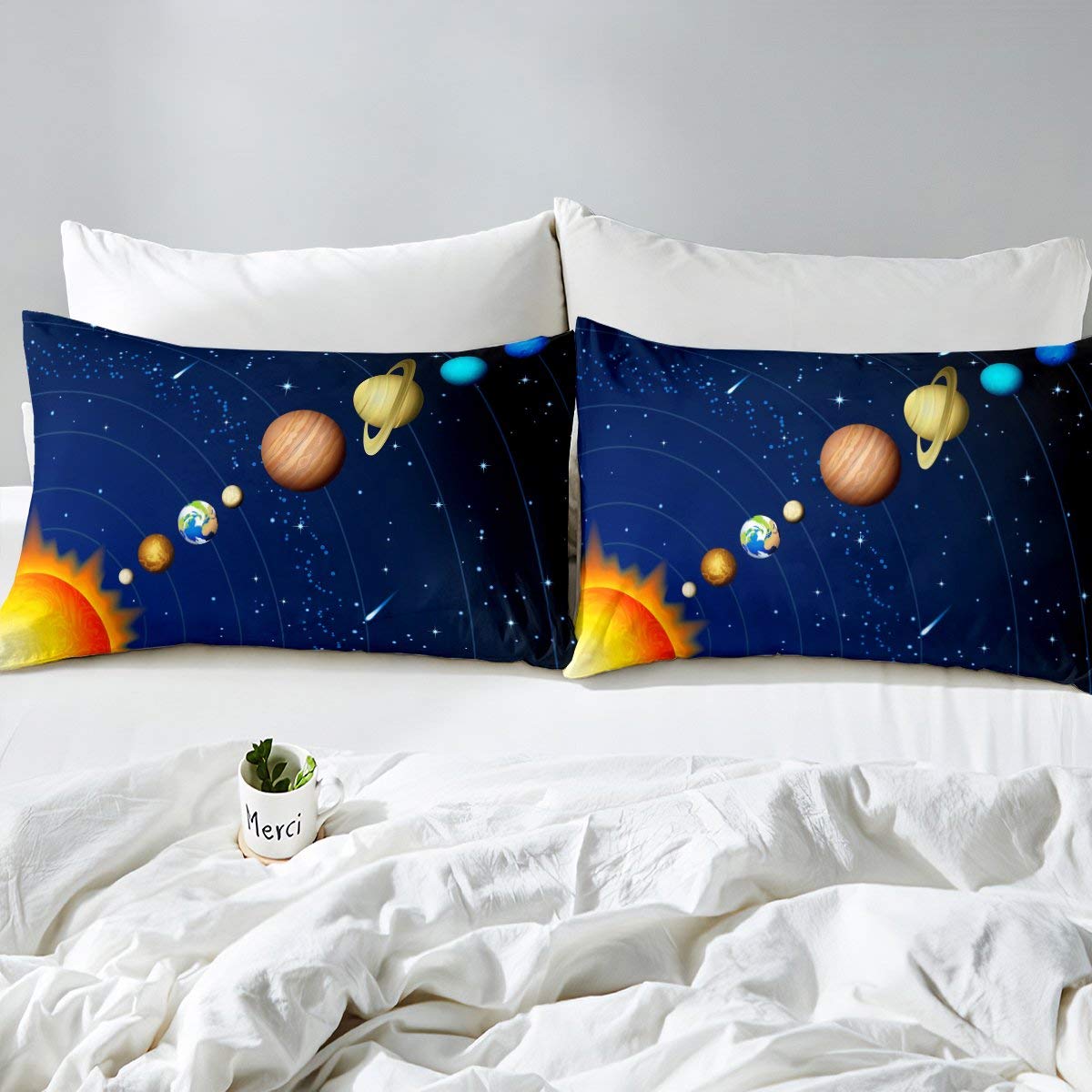 Erosebridal Galaxy Starry Sky Duvet Cover Set - Twin Size Space Themed Bedding for Kids, Boys & Girls (2-Piece Comforter Cover + Pillowcase) | Perfect for Astronomy Lovers, Teen Room Decor & Cosmic Themed Bedrooms