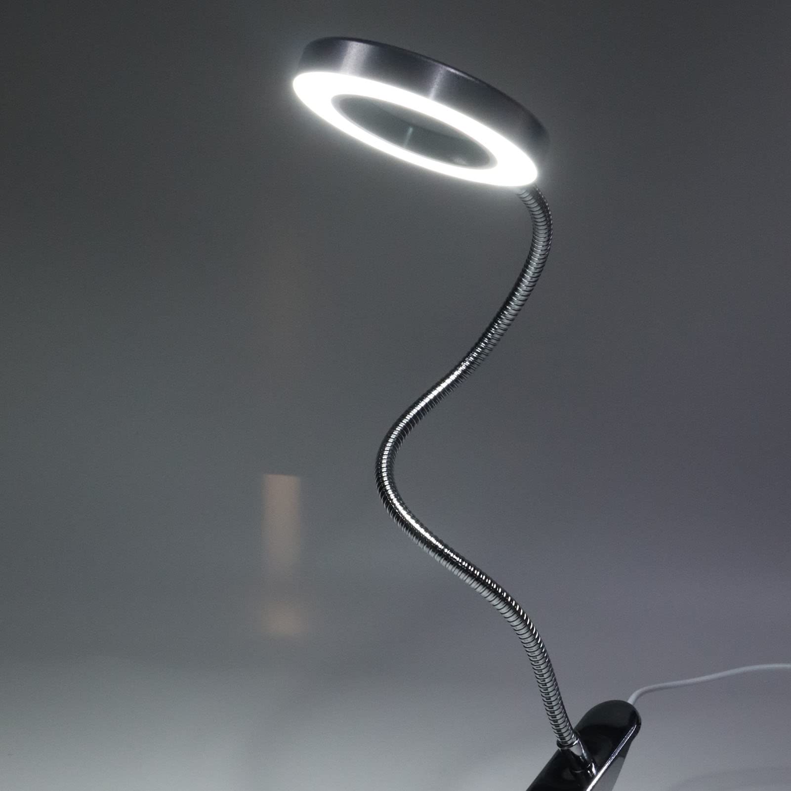 Zunate Clip On Ring Light with 18 LEDs - 3 Color Modes USB Desk Lamp, 360° Flexible Gooseneck Reading Light for Home Office, Study, Video Calls & Makeup (Perfect for Zoom Meetings, Night Reading & Crafting)
