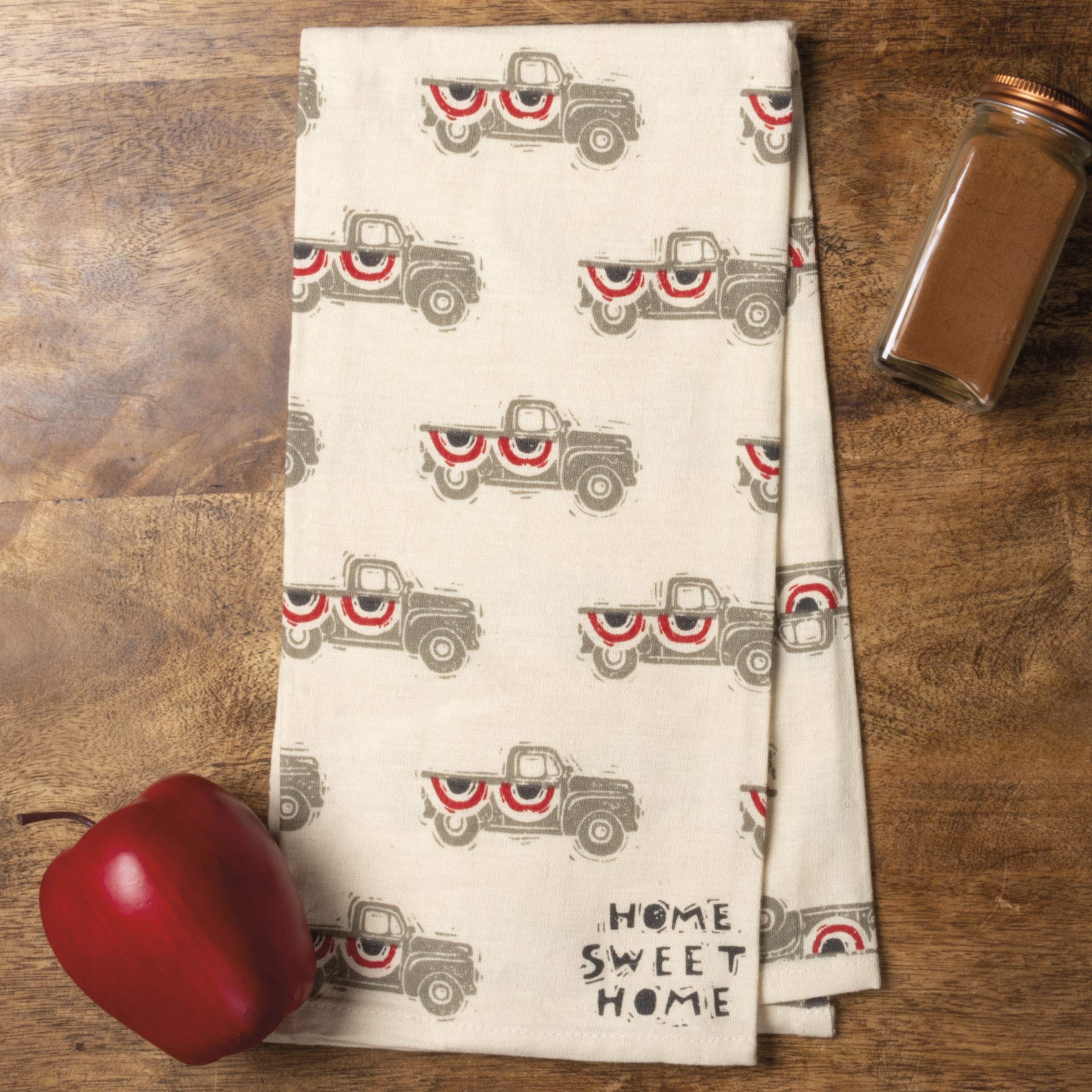 Primitives by Kathy 103958 Patriotic Dish Towel - 20 x 26-Inches Block Art Home Sweet Home - Perfect for Kitchen, Fourth of July Decor & Farmhouse Style Homes