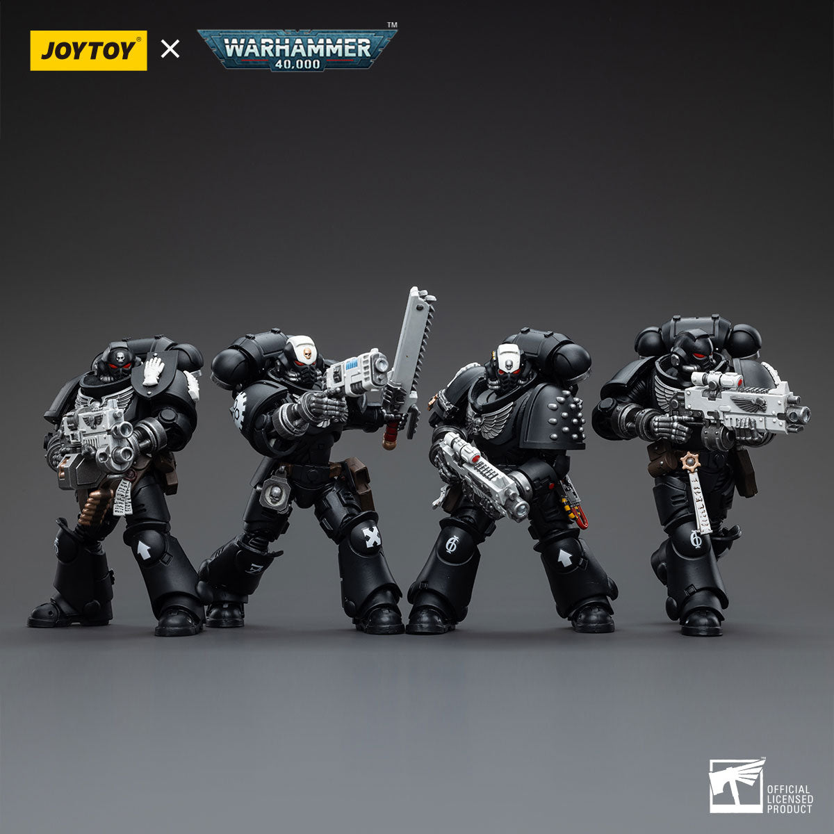 JOYTOY 1/18 Scale 3.75 Inch Warhammer 40K Iron Hands Intercessors Action Figure Set (4 Pack) - Perfect for Collectors, Tabletop Gaming, and Warhammer 40K Displays