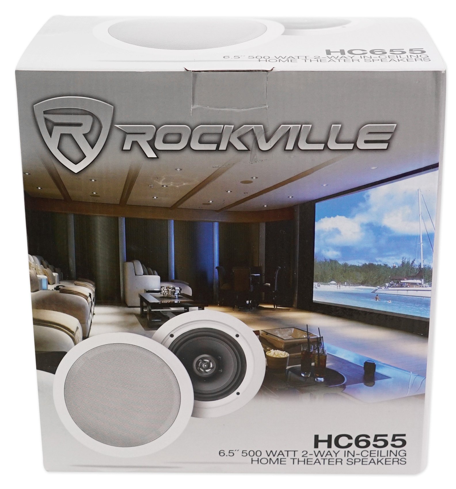 Rockville BLUAMP 100 Bluetooth Home Stereo Receiver Amplifier with 4 Rockville HC655 6.5