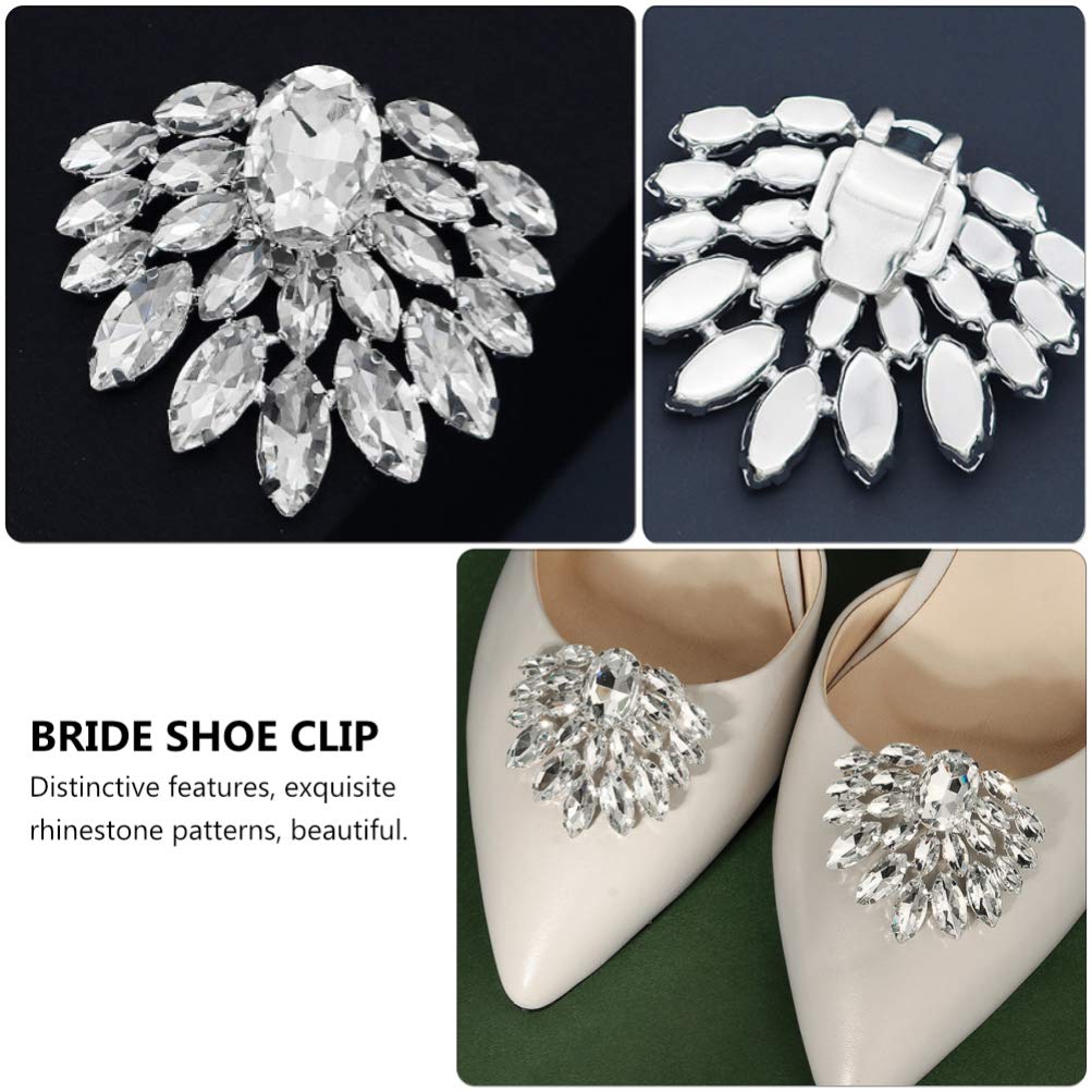 1 Pair Rhinestone Shoe Buckle Clip - Elegant High Heel Shoe Jewelry for Women | Wedding, Party & Prom Accessories | Bride Shoe Charms & Fashion Embellishment
