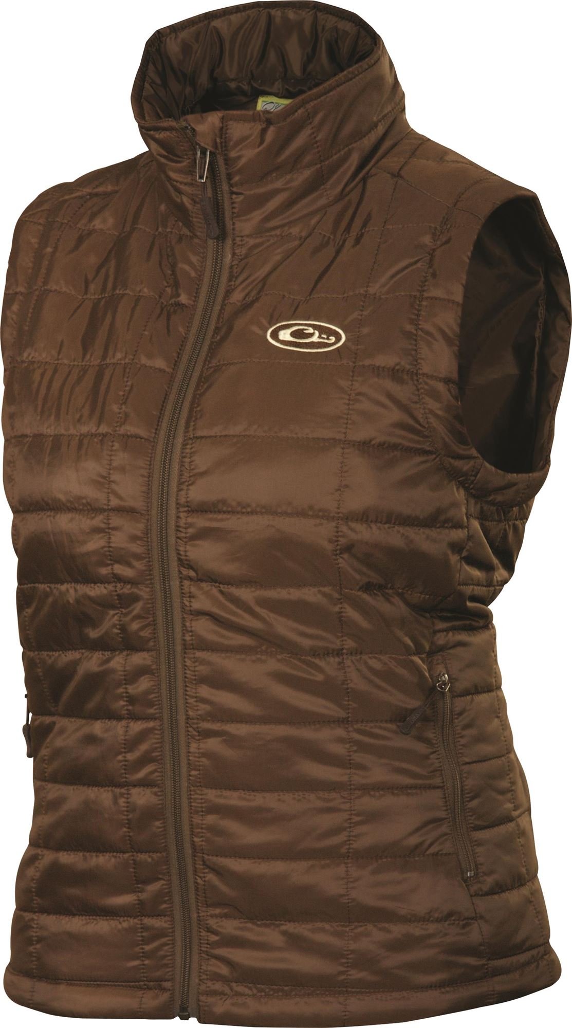 Drake Women's Synthetic Down Packable Vest - Lightweight Warm Winter Jacket for Outdoor Activities (Brown, Small) - Perfect for Hiking, Camping & Travel