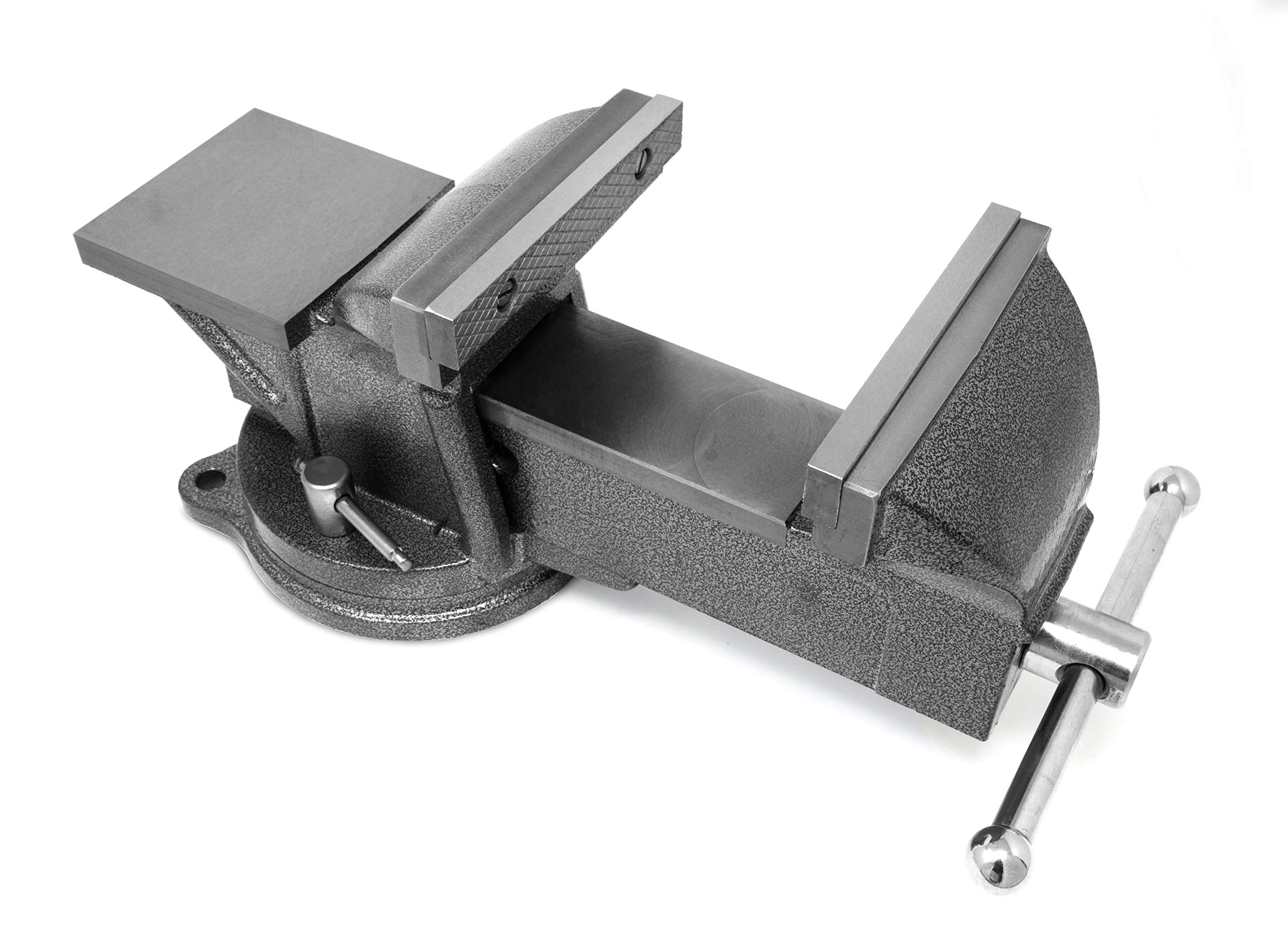 WEN BV456 6-Inch Cast Iron Bench Vise with Swivel Base - Heavy Duty Workbench Clamp for Woodworking, Metalworking & DIY Projects