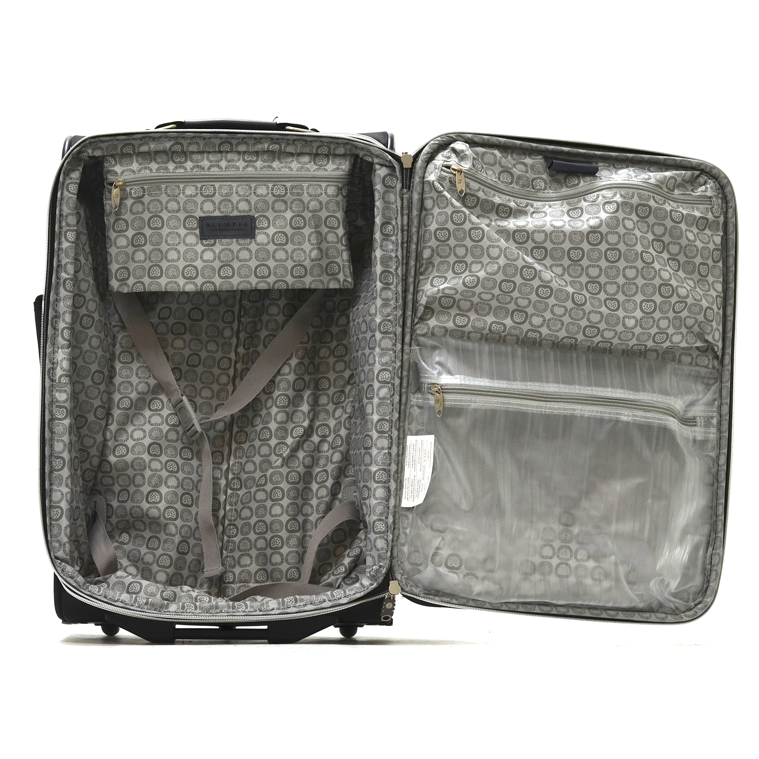 Olympia U.S.A. Hamburg 3-Piece Luggage Set - Black Expandable Spinner Suitcase with TSA Lock - Perfect for International Travel & Business Trips