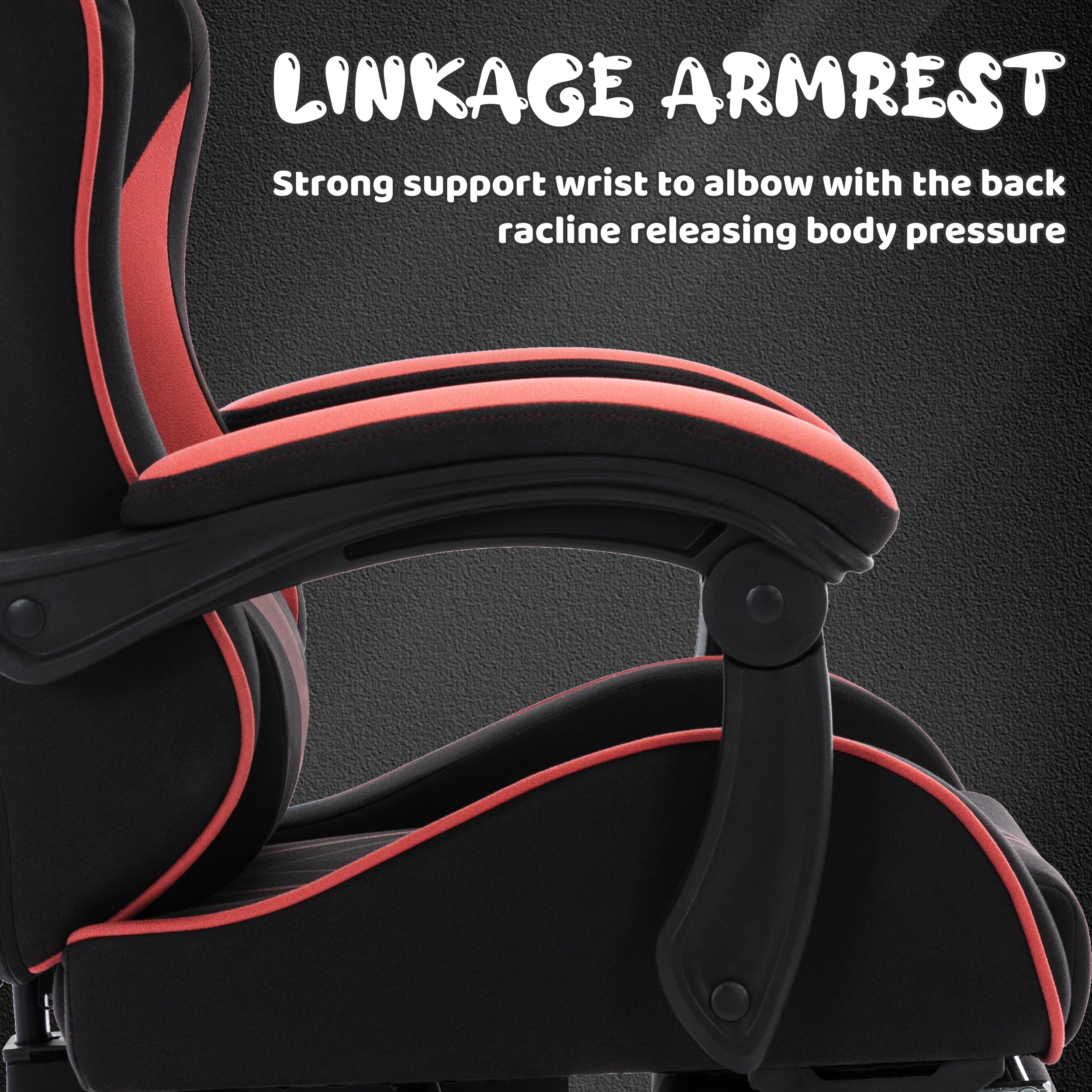 Ergonomic Gaming Chair for Kids & Teens - Adjustable Racing Computer Chair with Footrest & Lumbar Support - Reclining PC Game Chair for Girls & Boys - Perfect for Gaming, Studying & Home Office (Black)