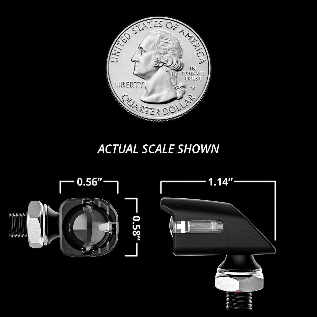 XKGLOW Front Mini Turnz LED Turn Signals for Motorcycles - Bright Amber Indicators with Easy Installation | Perfect for Harley, Honda, Kawasaki & More | Enhance Visibility for Safe Night Riding